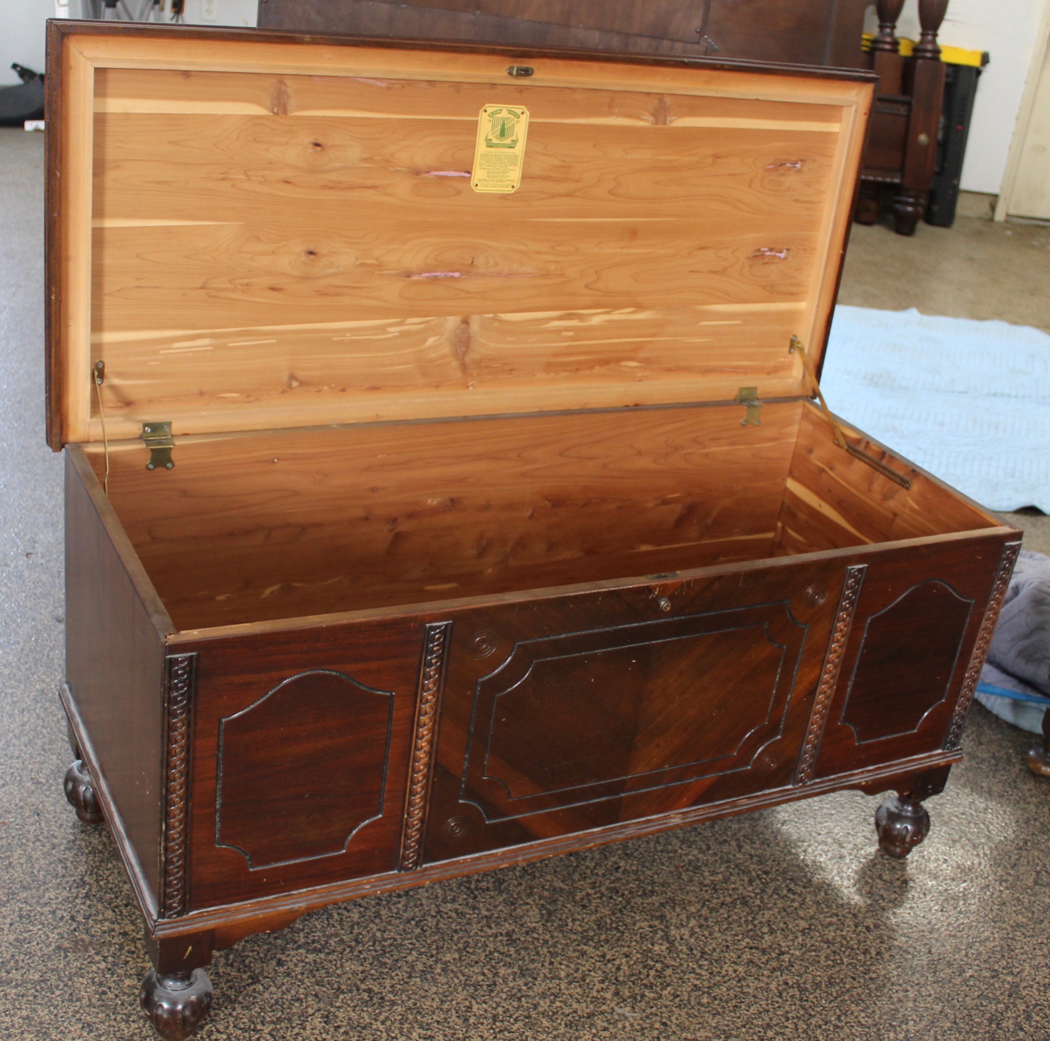 Jacobean Revival Style Cedar Blanket Chest by Jacob Bloom Company, Mid-20th C.