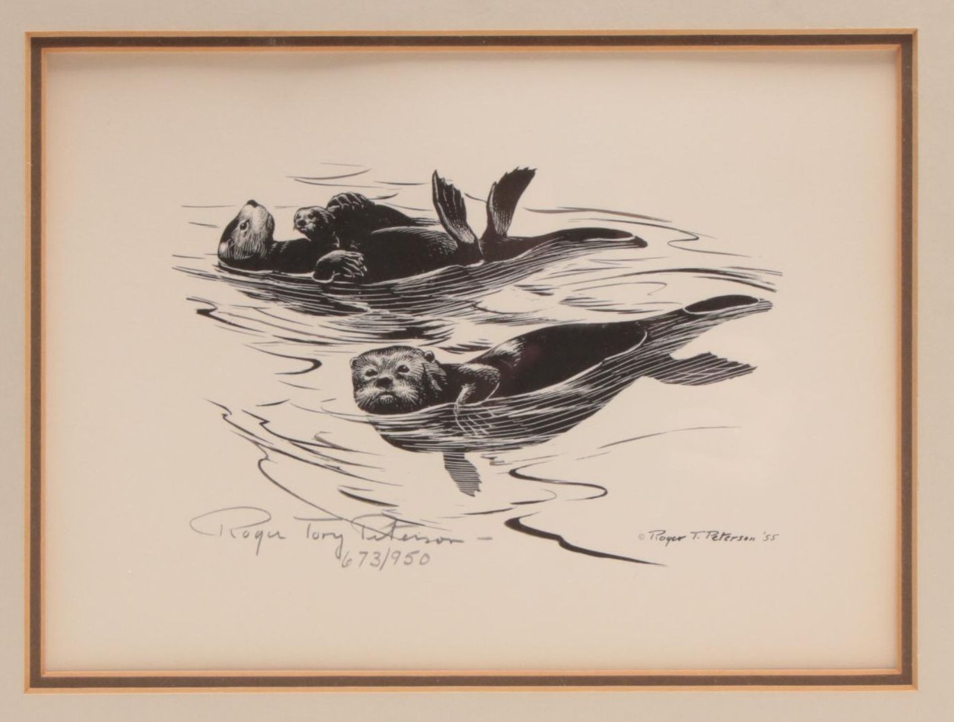 Roger Tory Peterson Limited Edition Lithograph "Sea Otters"
