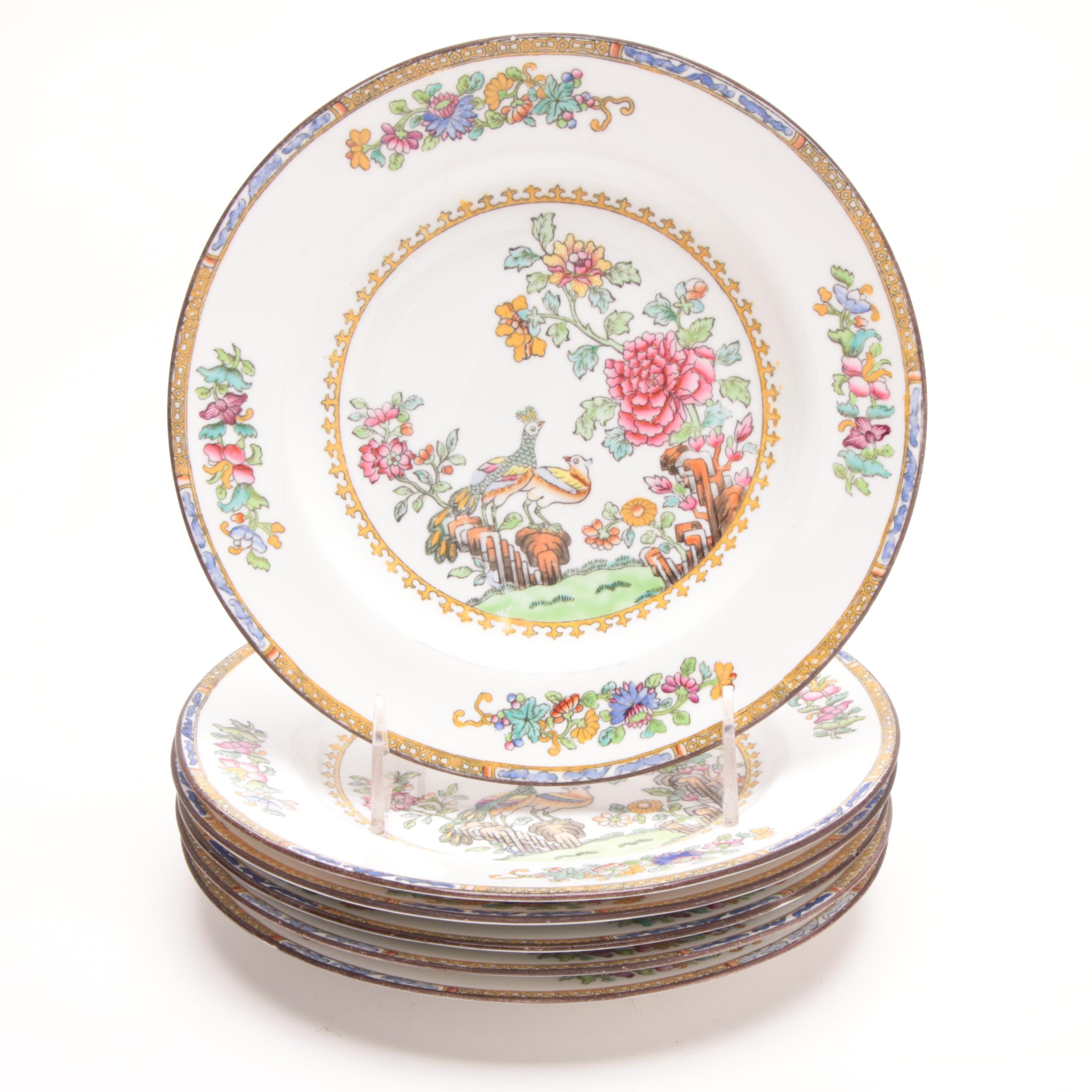 Spode Earthenware Dinnerware featuring "Spode's Peacock", Early 20th Century