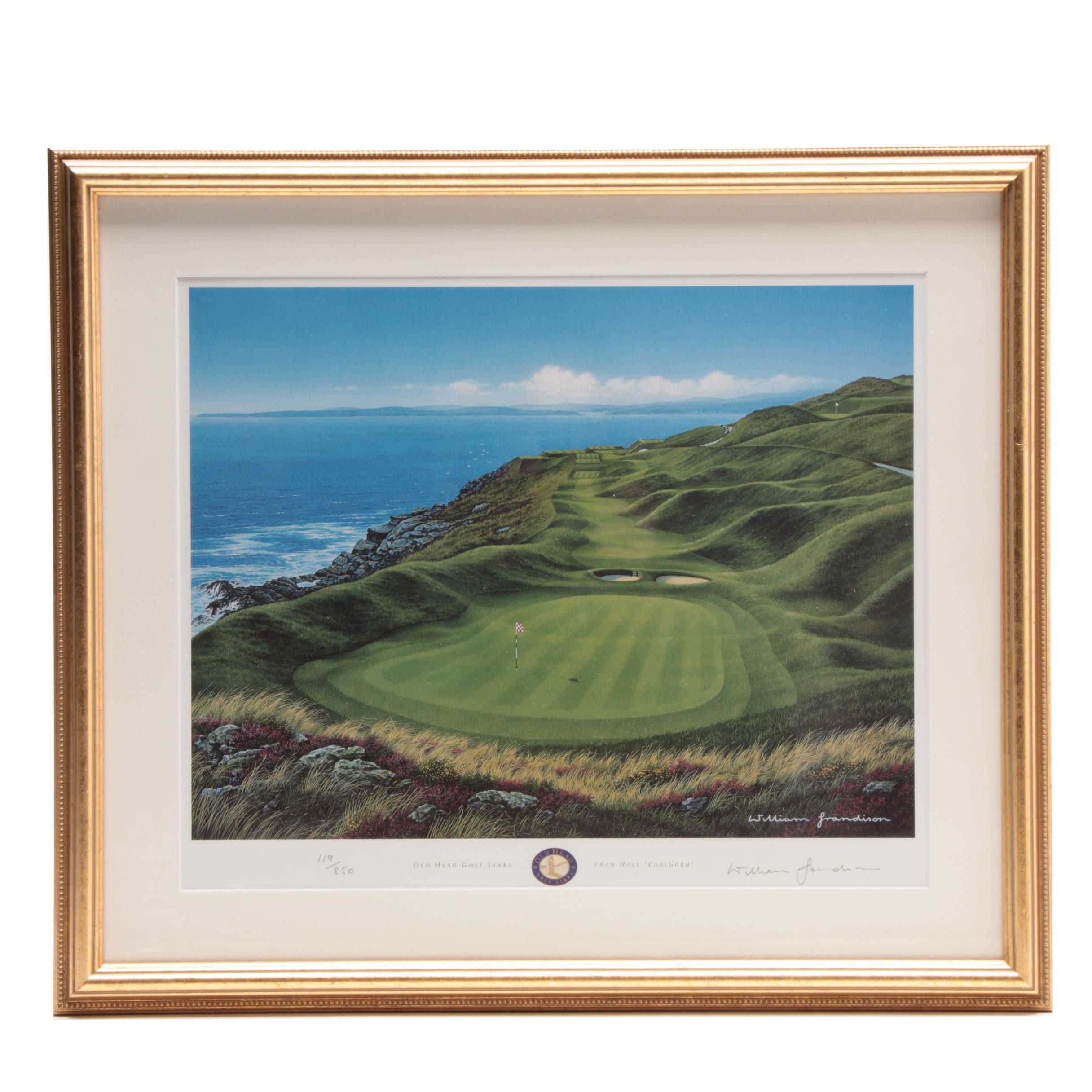 William Grandison Limited Edition Offset Lithograph "Old Head Golf Links"