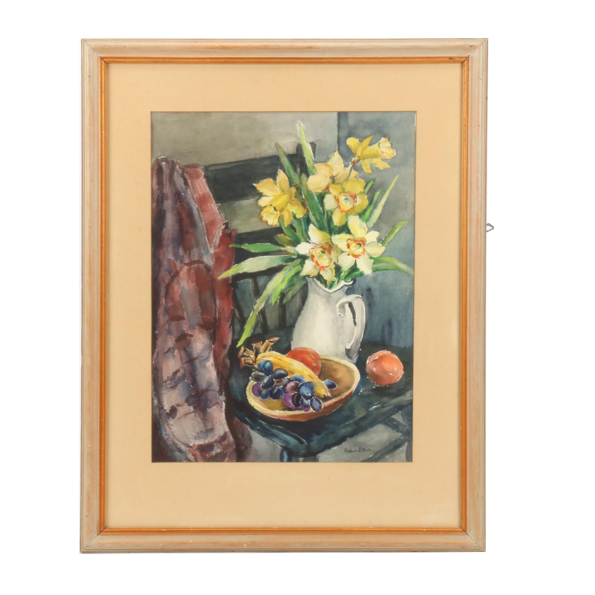 Endean J. Smith Watercolor Painting "Grandma's Pitcher"