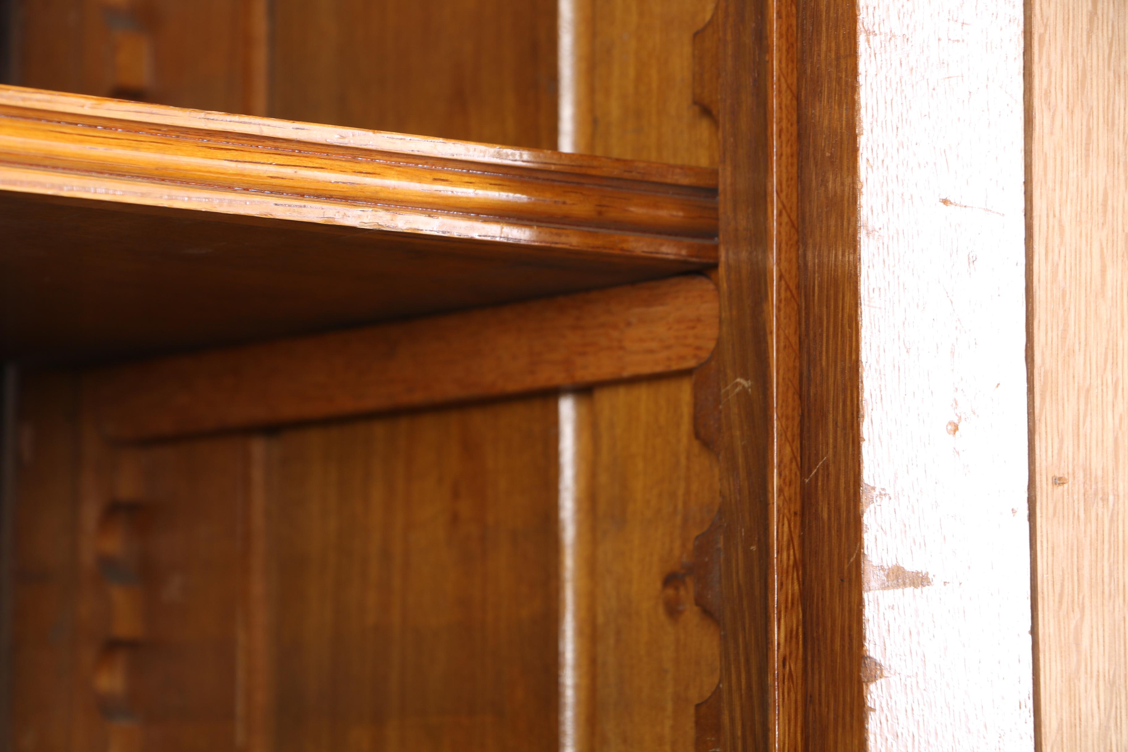 Victorian Carved Oak Double Side-By-Side Secretary Bookcase, Late 19th Century