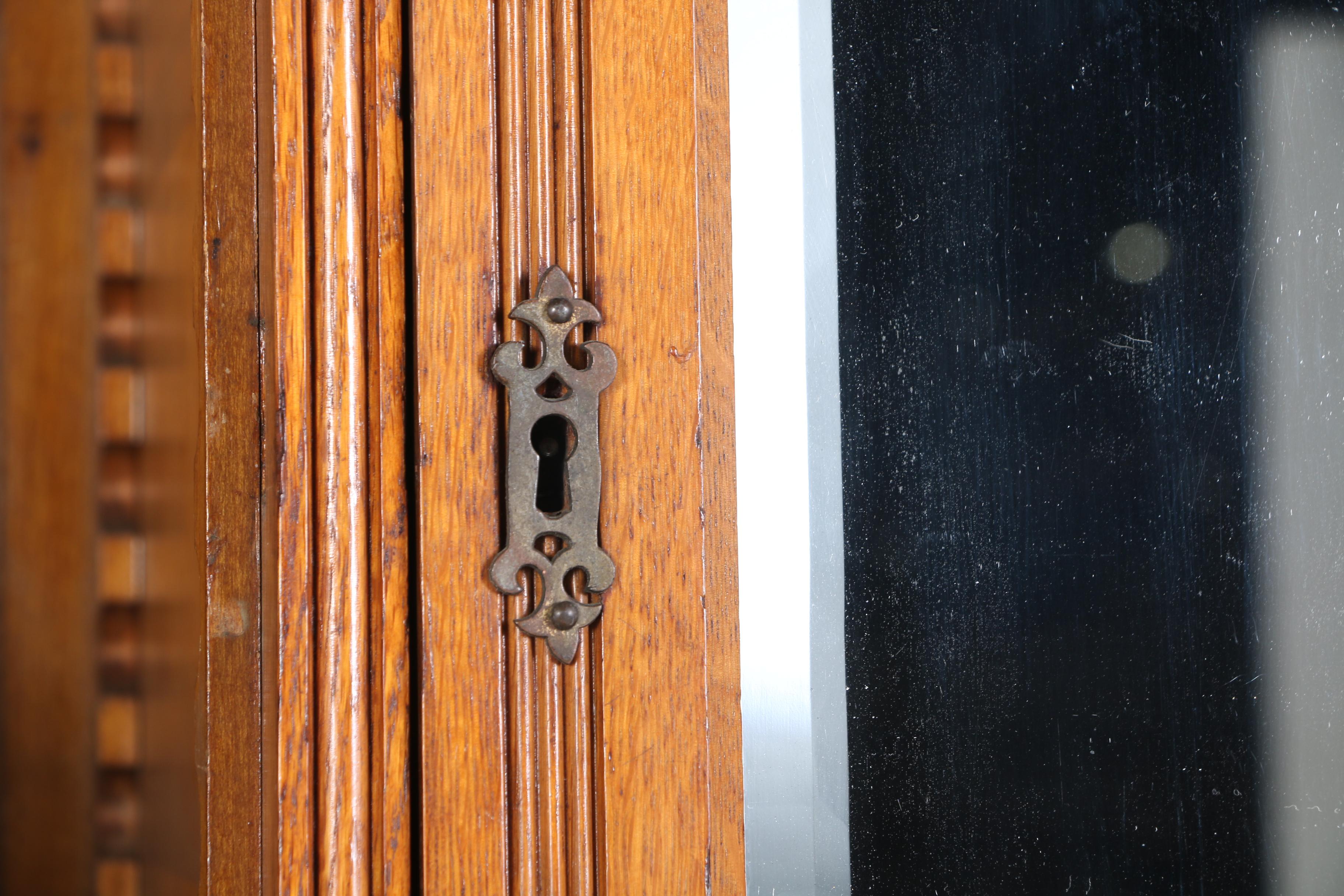 Victorian Carved Oak Double Side-By-Side Secretary Bookcase, Late 19th Century