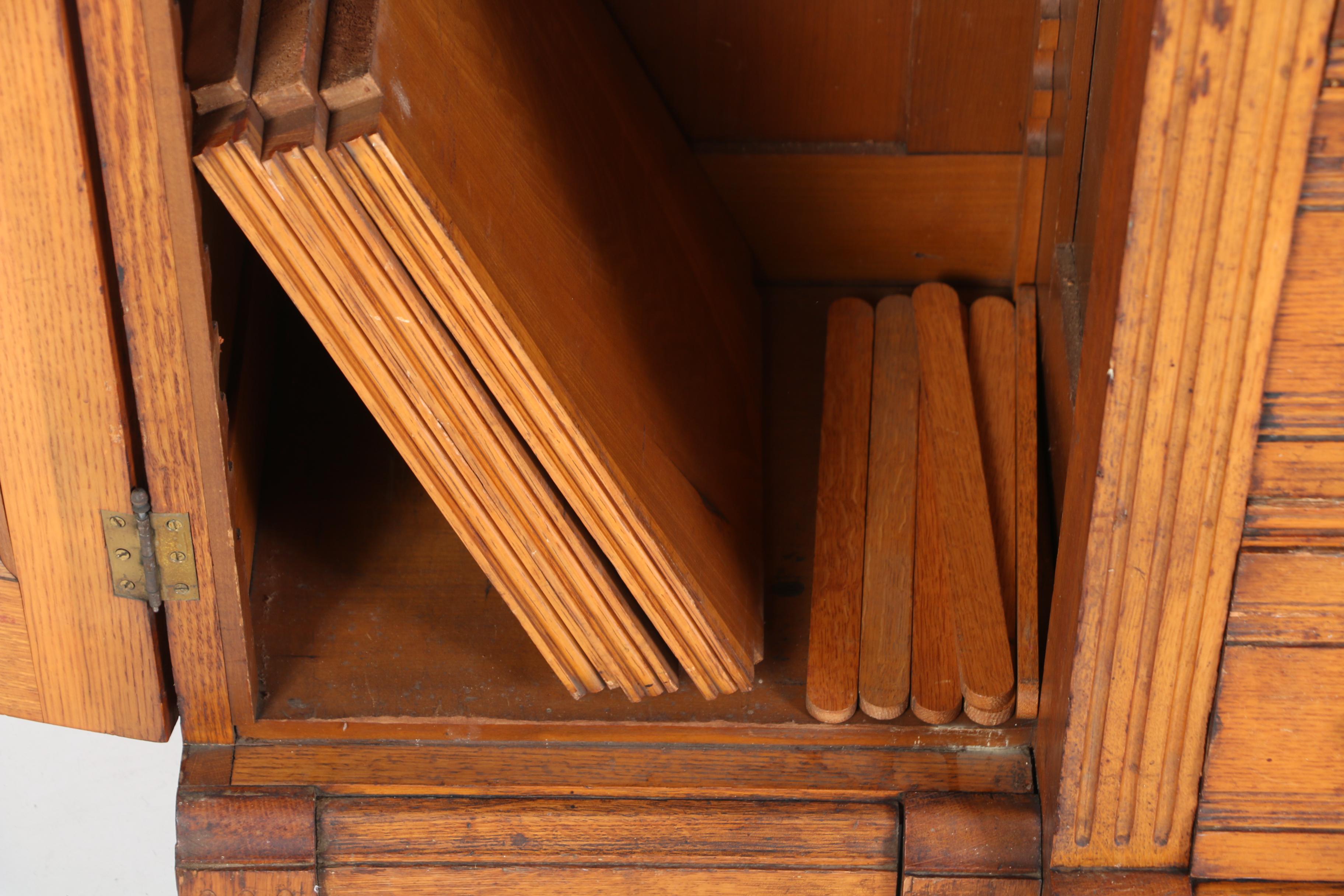 Victorian Carved Oak Double Side-By-Side Secretary Bookcase, Late 19th Century