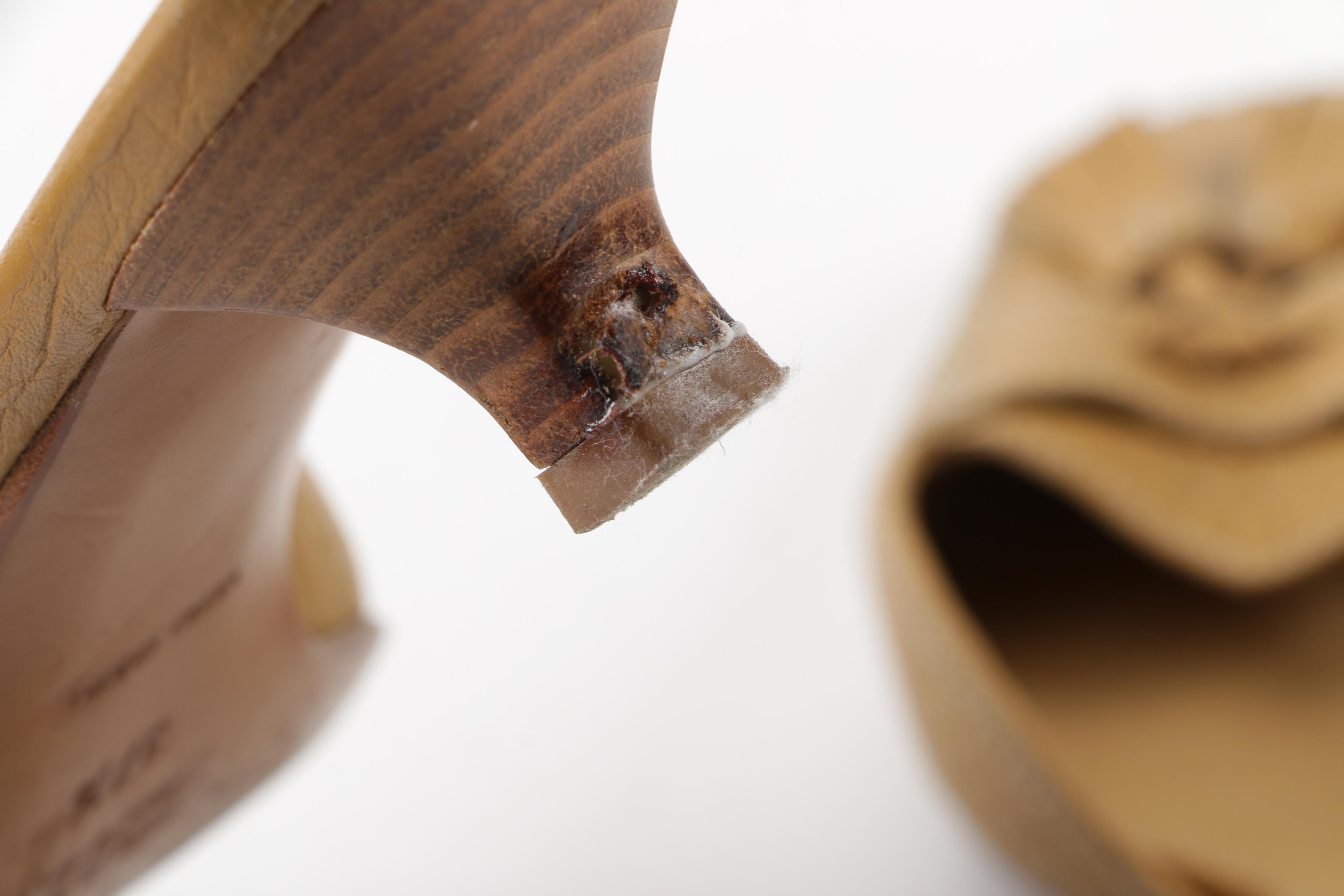 Prada Tan Leather Tassel Mules, Made in Italy