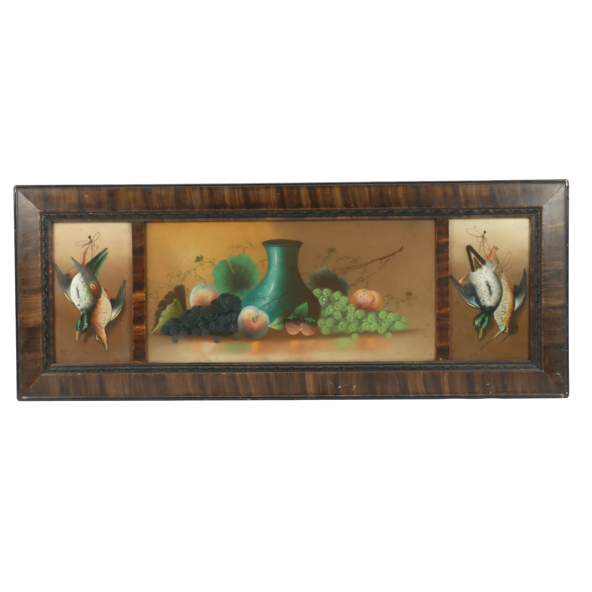 Still Life Triptych Pastel Drawing