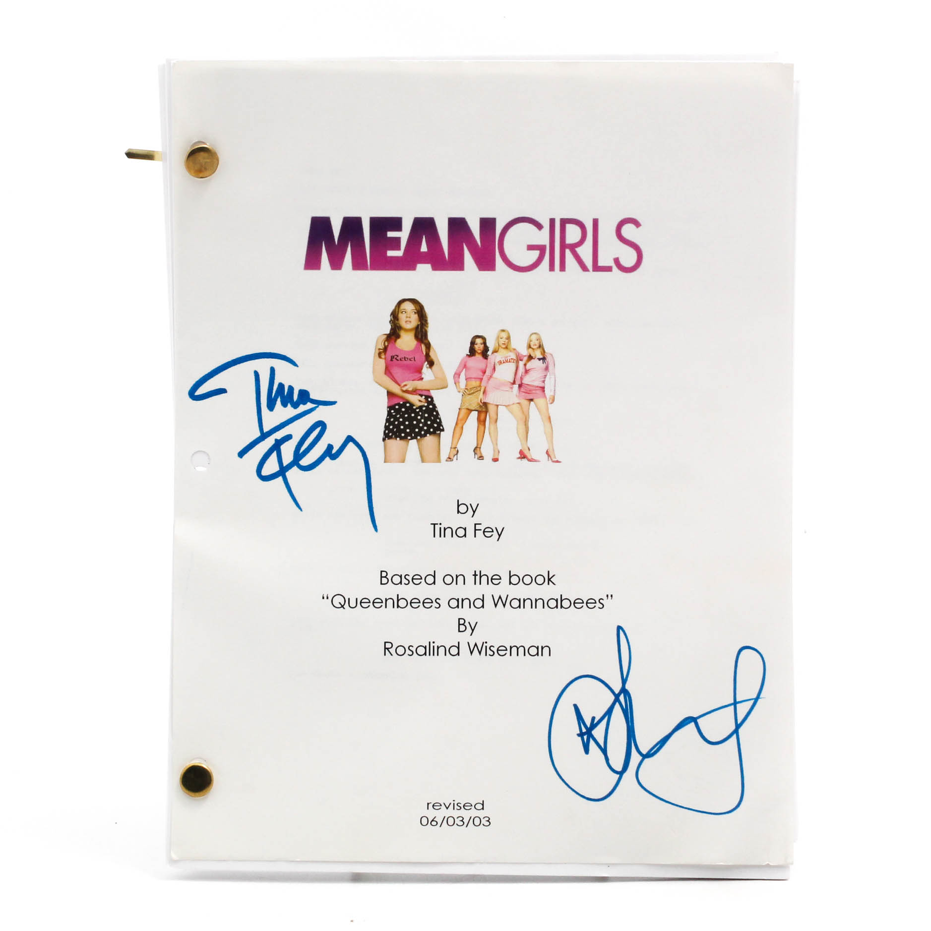 Tina Fey and Lindsay Lohan Autographed "Mean Girls" Screenplay