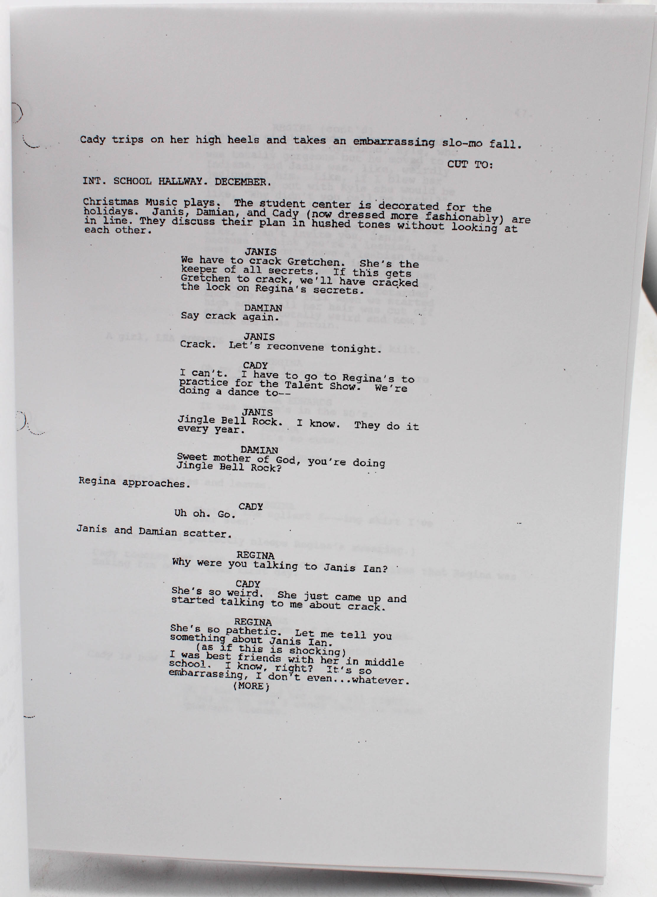 Tina Fey and Lindsay Lohan Autographed "Mean Girls" Screenplay