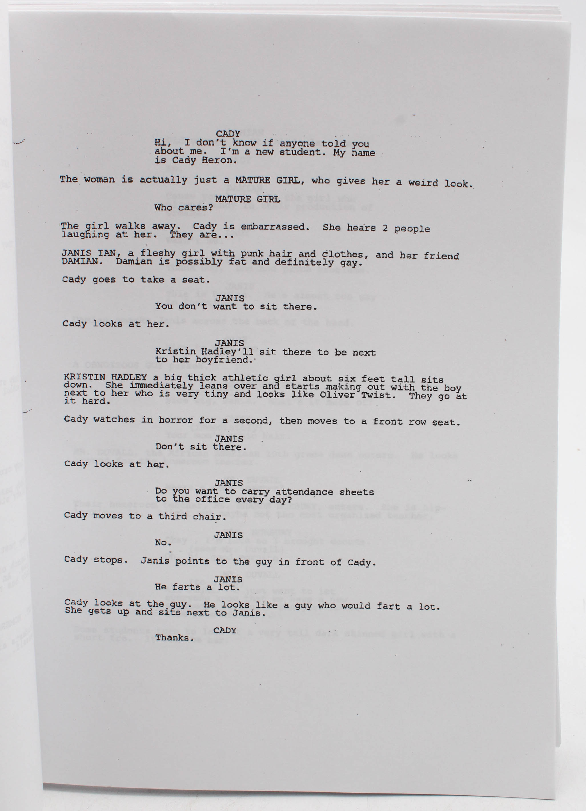 Tina Fey and Lindsay Lohan Autographed "Mean Girls" Screenplay