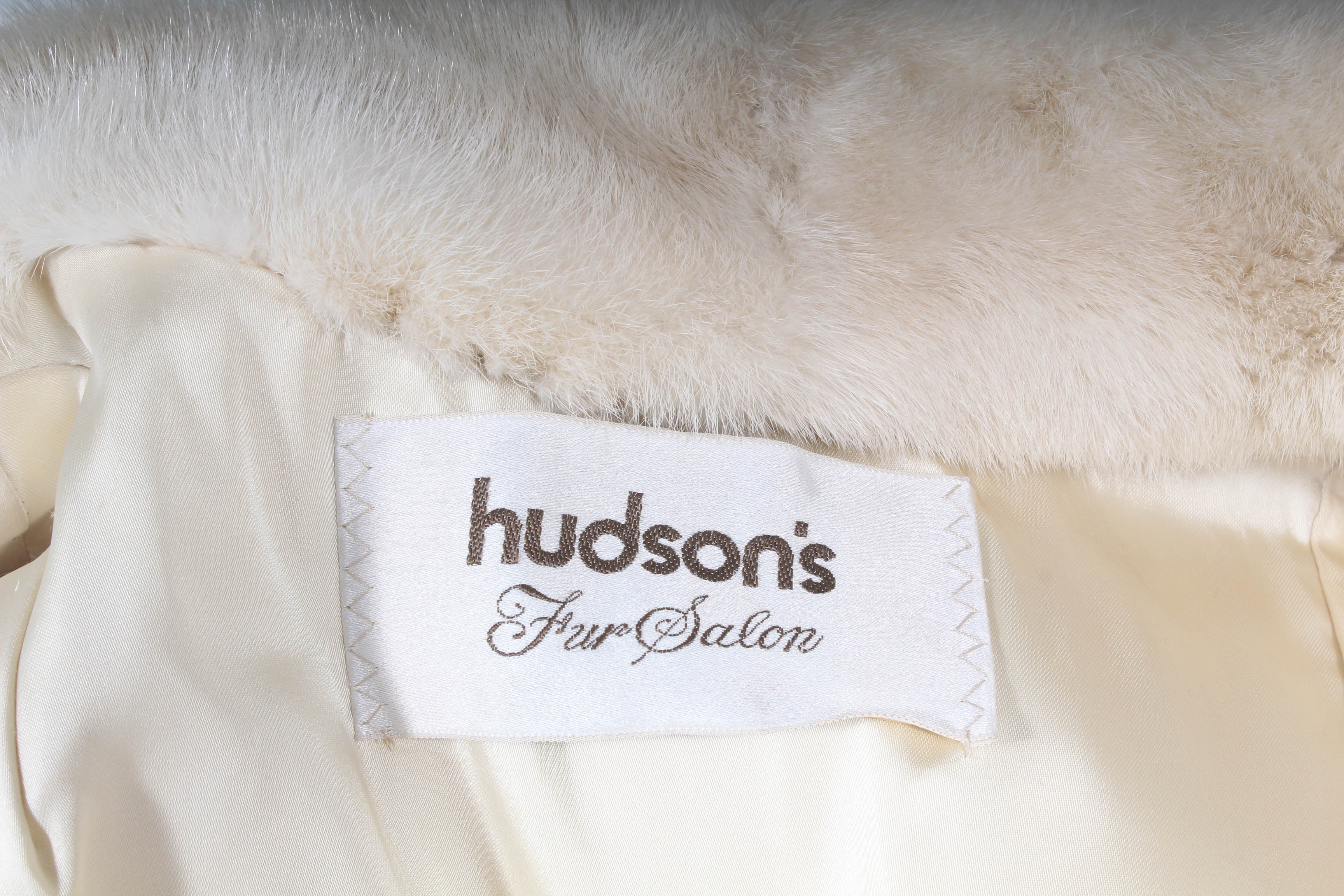 Hudson's Fur Salon Full-Length Pearl Mink Fur Coat
