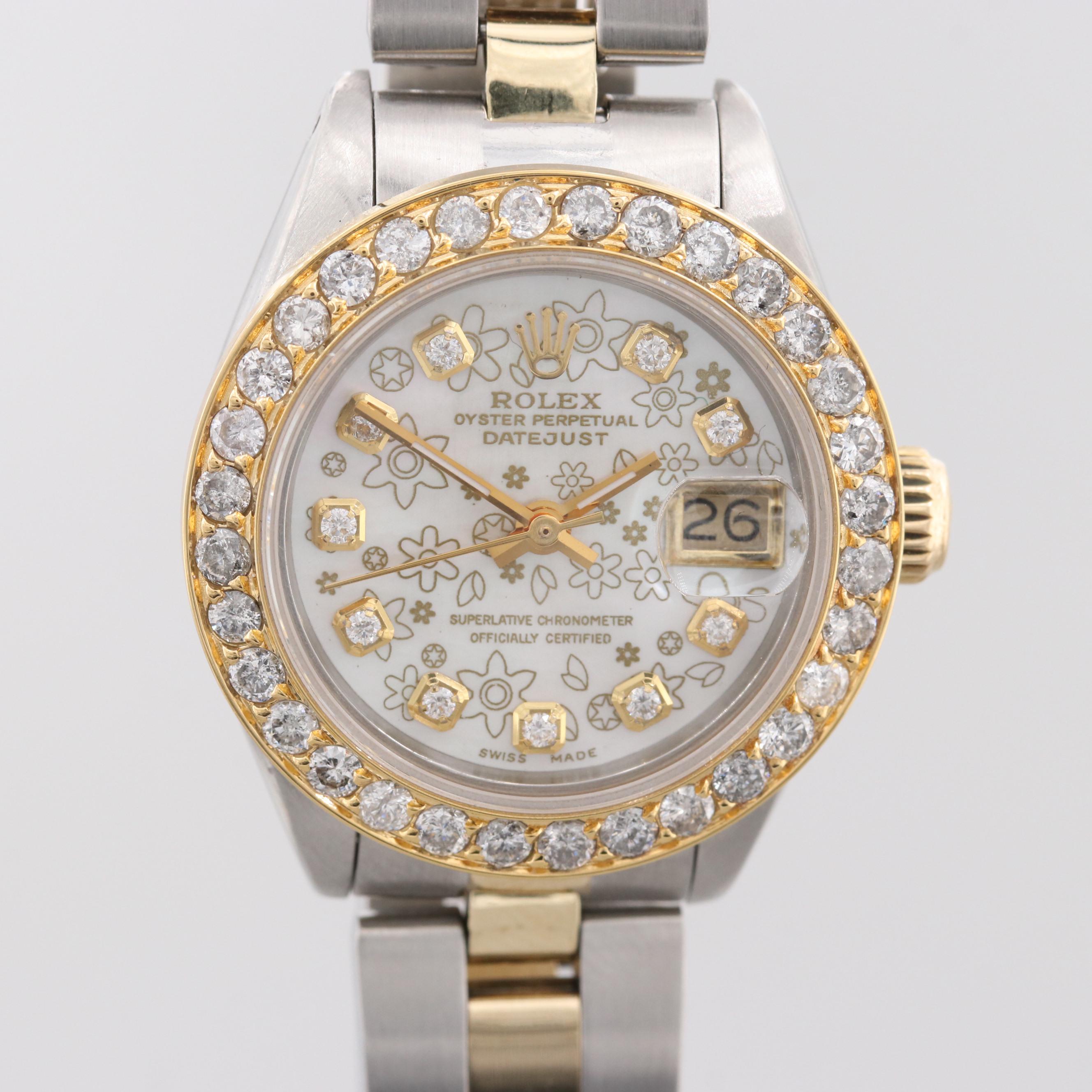 Rolex Datejust 18K Yellow Gold 1.28 CTW Diamond Watch, 1978