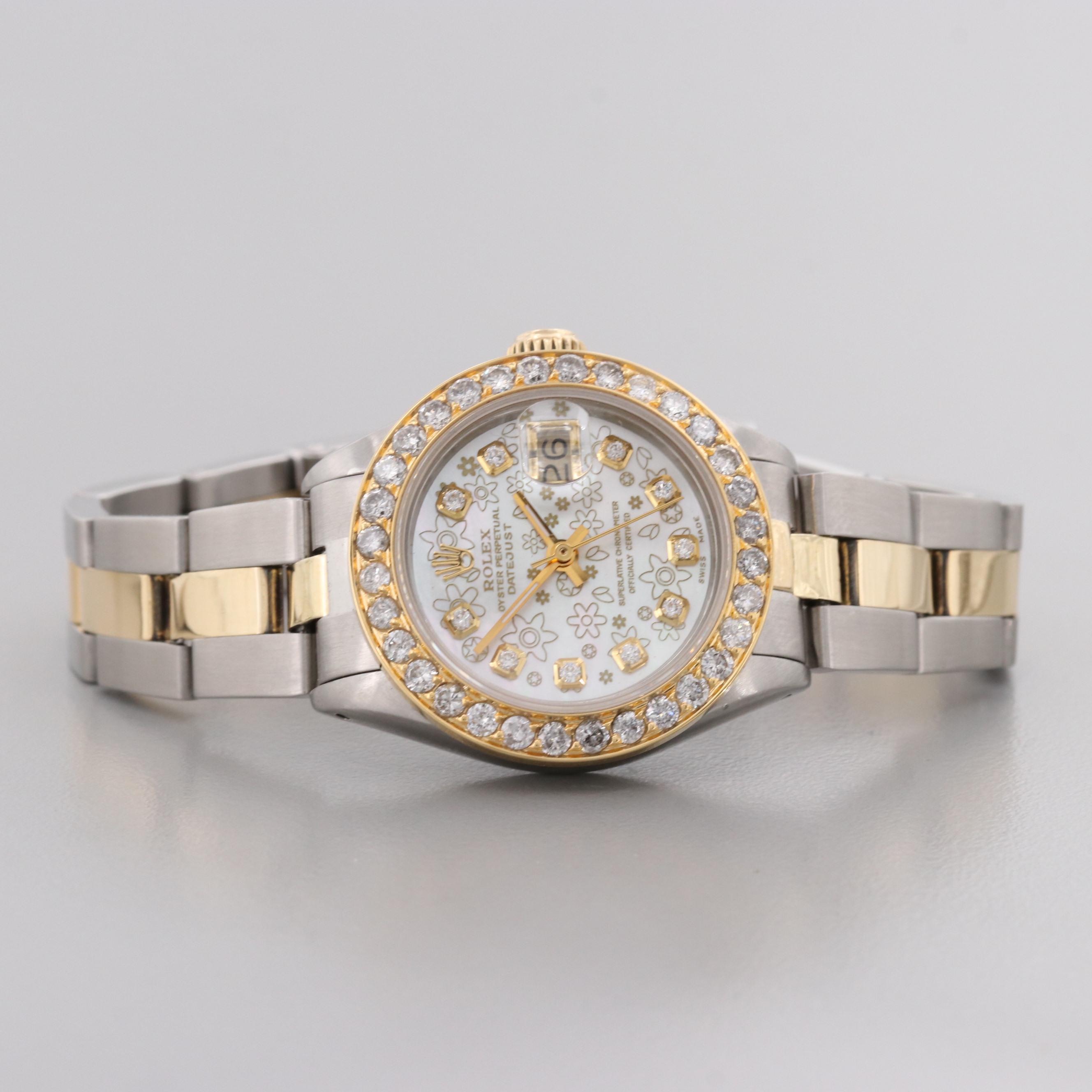 Rolex Datejust 18K Yellow Gold 1.28 CTW Diamond Watch, 1978