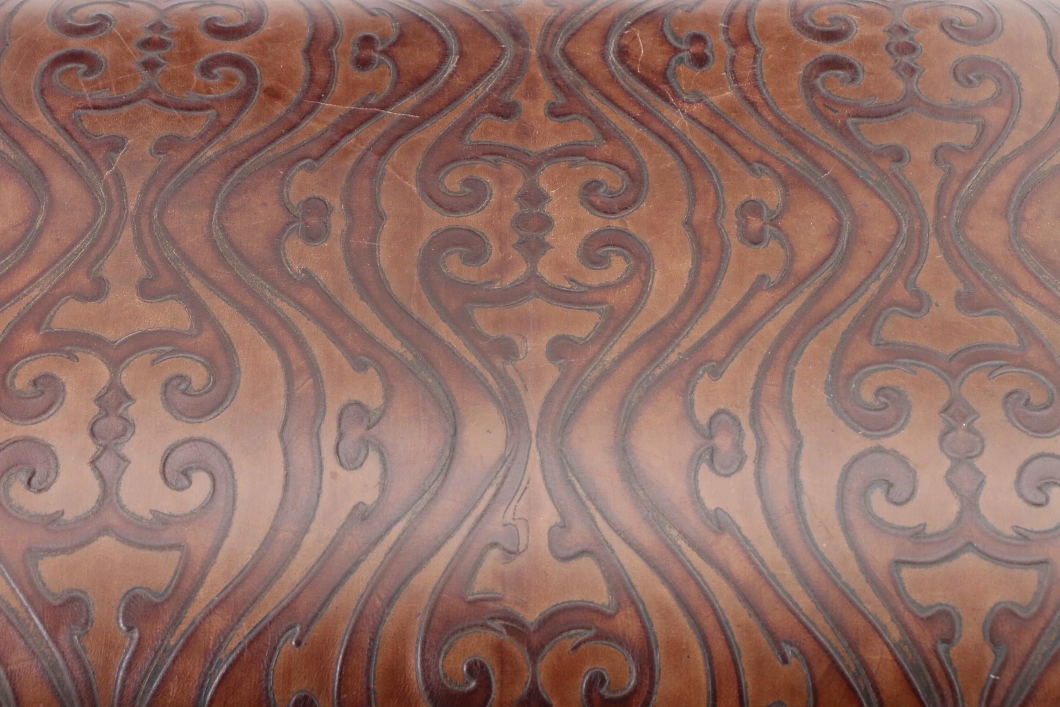 Roman Style Curule Stool With Gilt Paw Feet