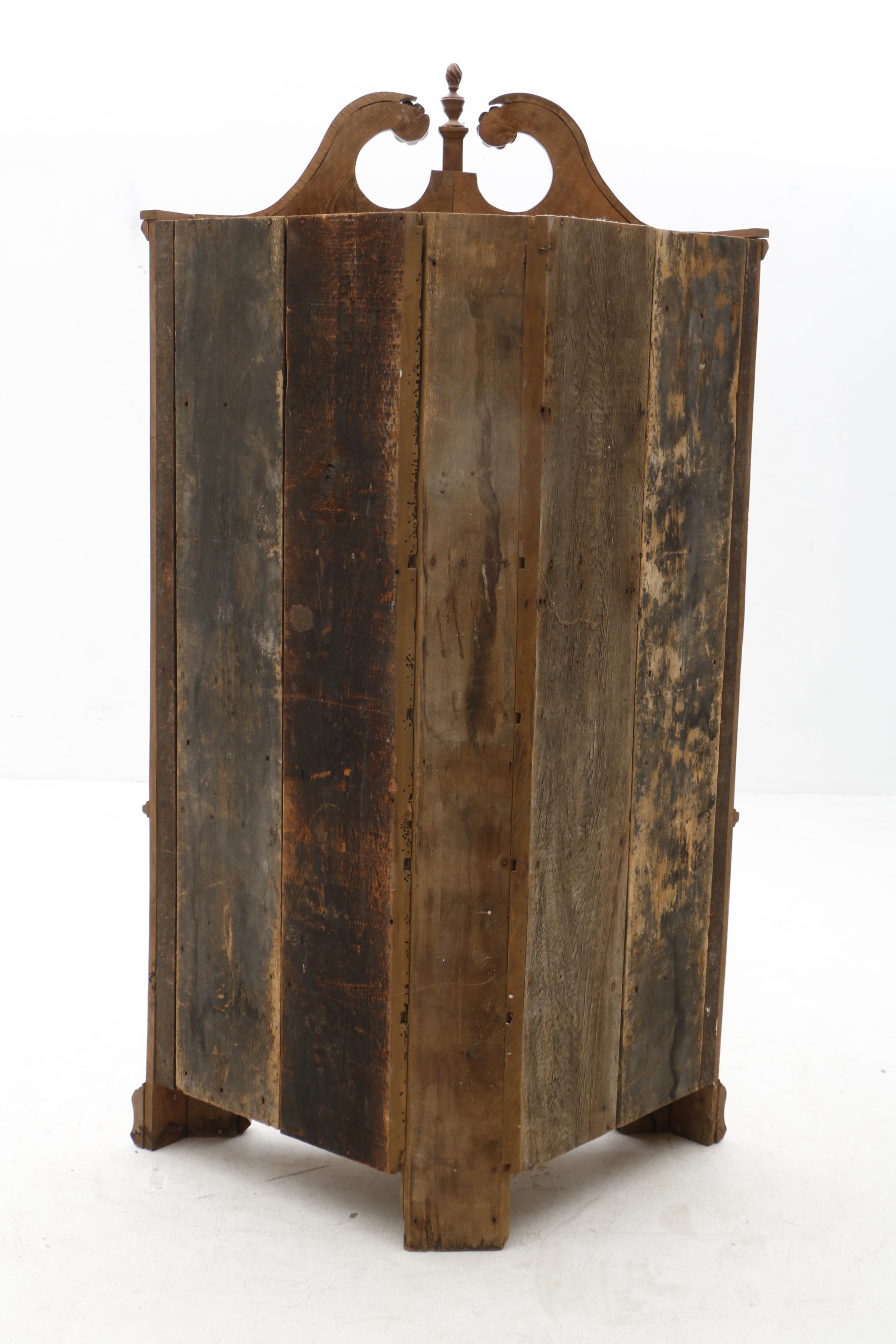 Late Federal Walnut Clam Shell Corner Cabinet, 19th Century and Later