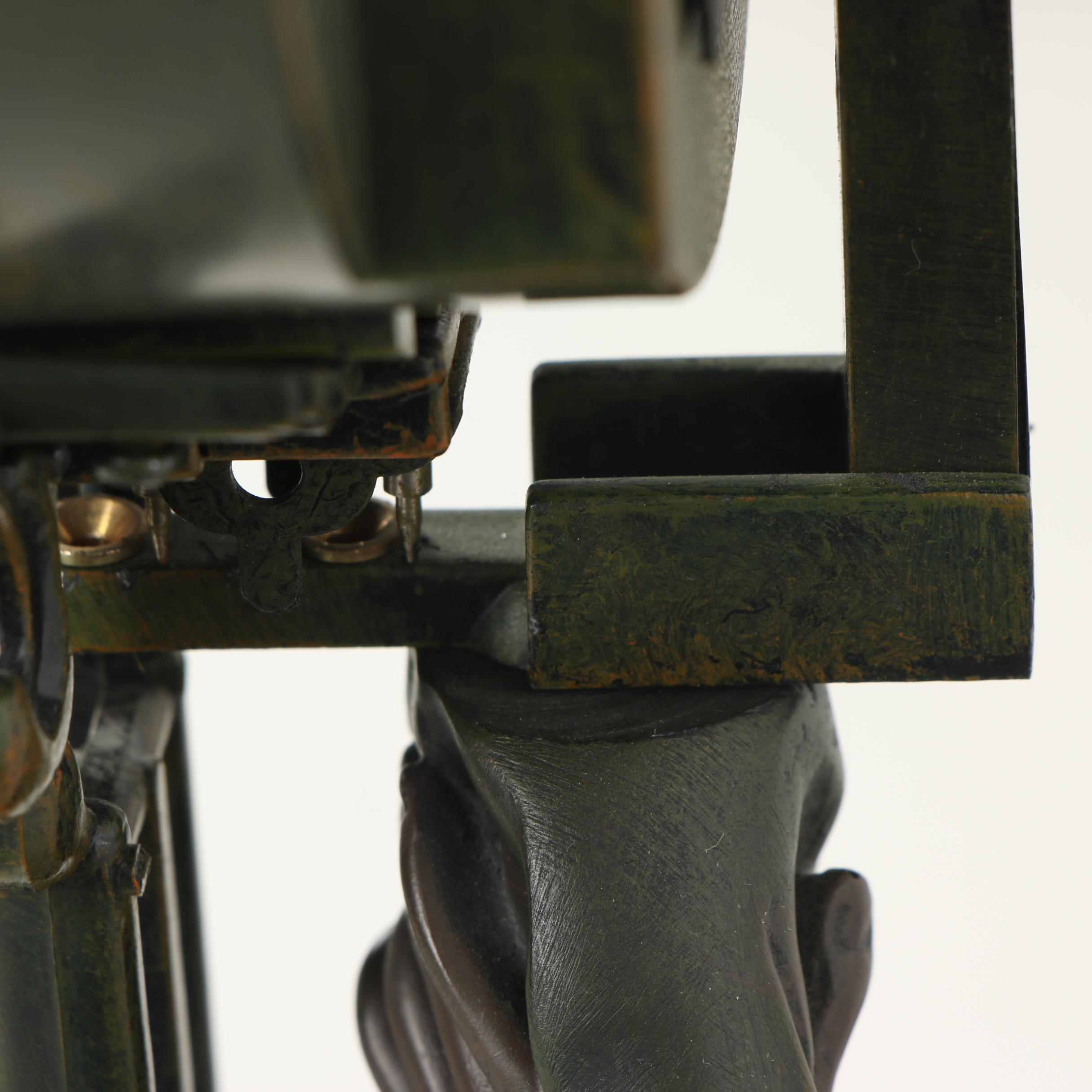 Design Toscano "Grande-Scale Flora" Swinging Pendulum Clock in Faux Bronze