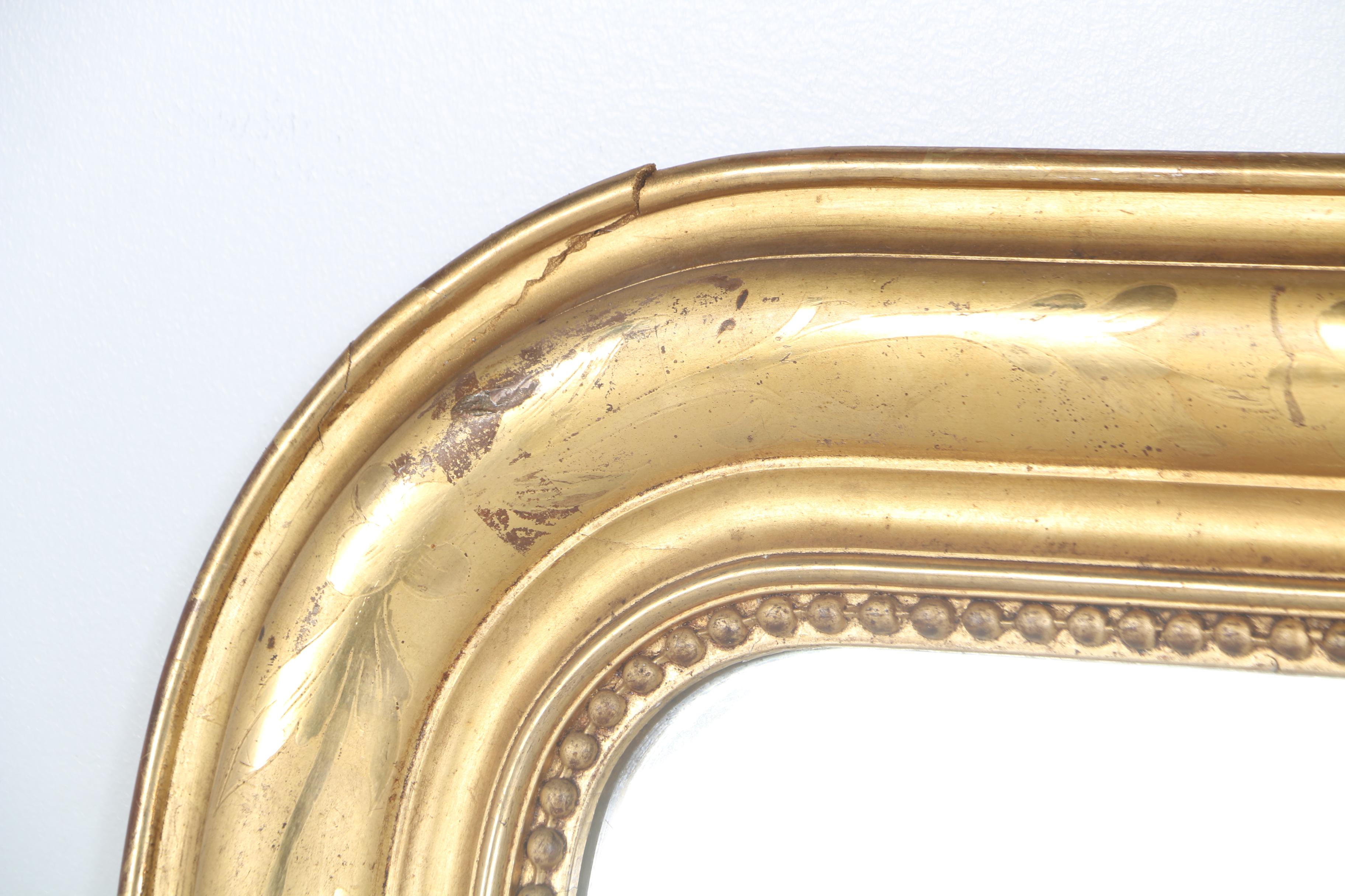 French Giltwood Overmantel Mirror by Alexandre Jeune à Paris, Circa 1870