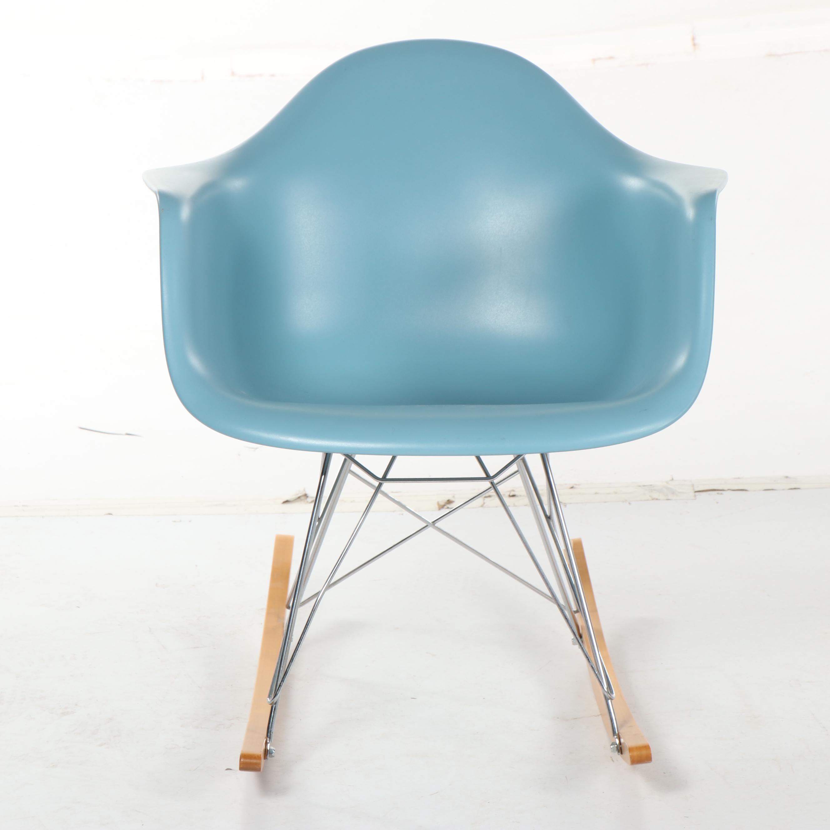 Eames Molded Plastic Light Blue Rocker