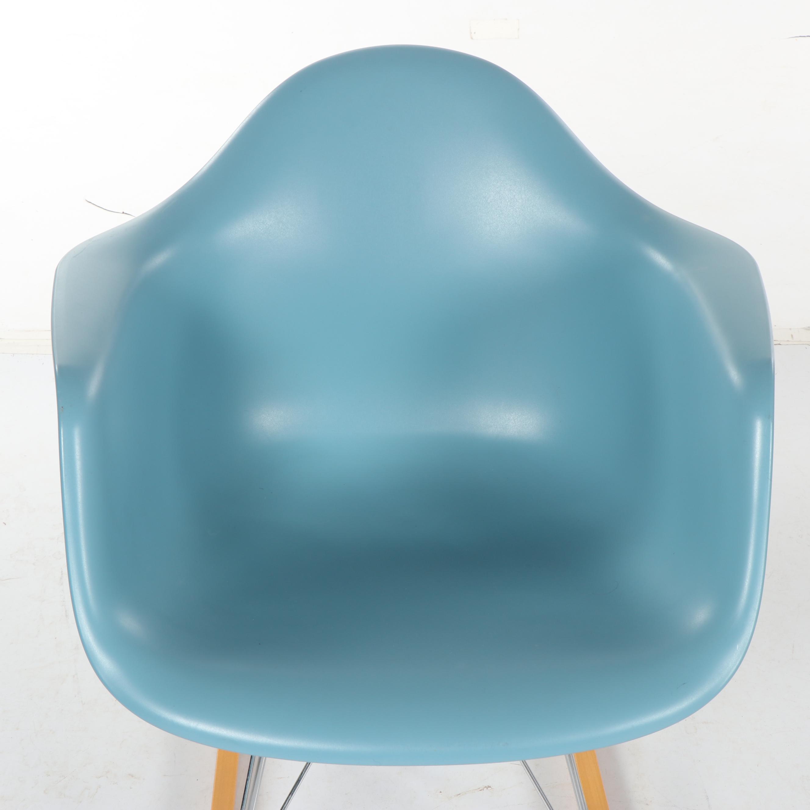 Eames Molded Plastic Light Blue Rocker