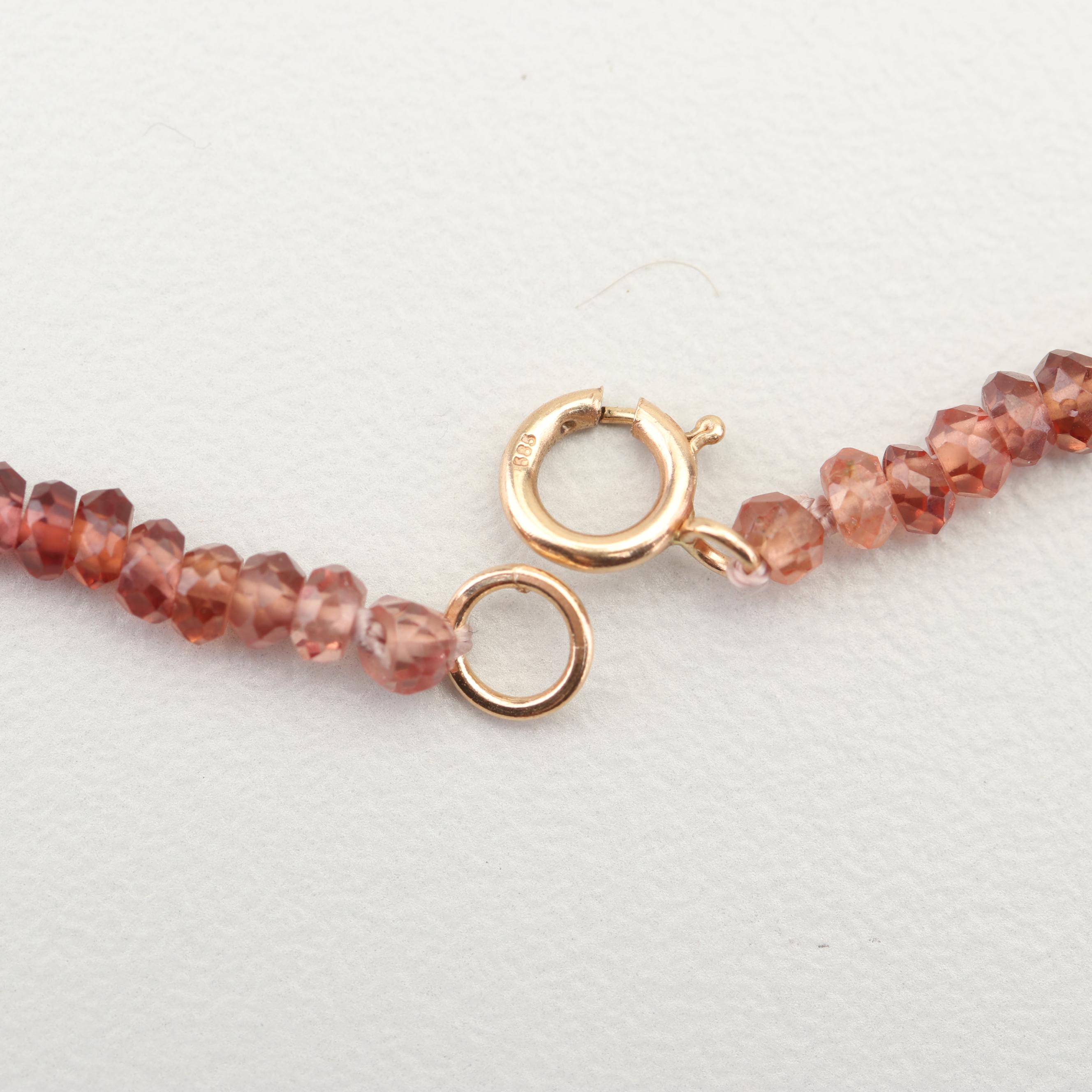 10K Yellow Gold Religious Pendant and Gemstone Necklace with 14K Gold Clasp