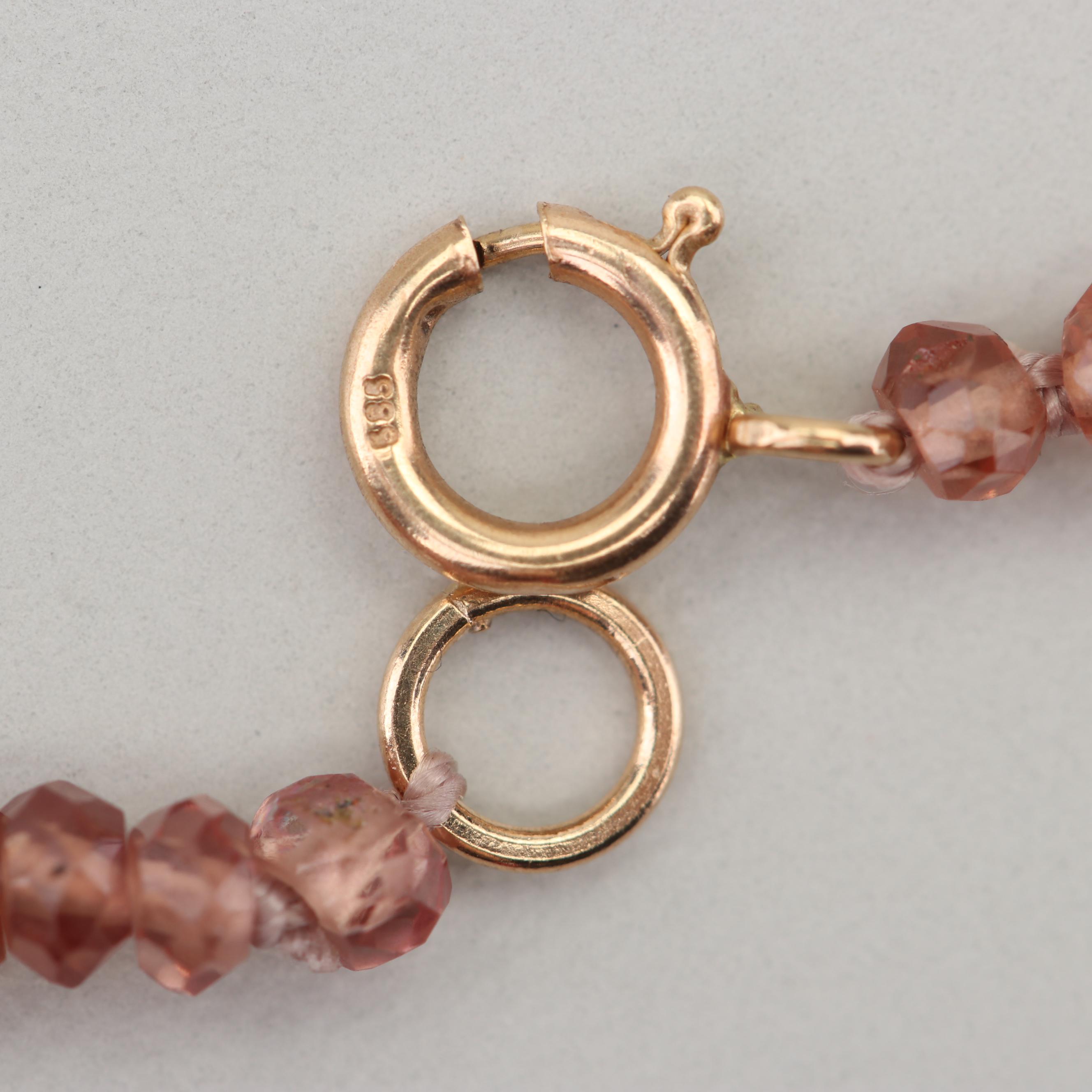 10K Yellow Gold Religious Pendant and Gemstone Necklace with 14K Gold Clasp