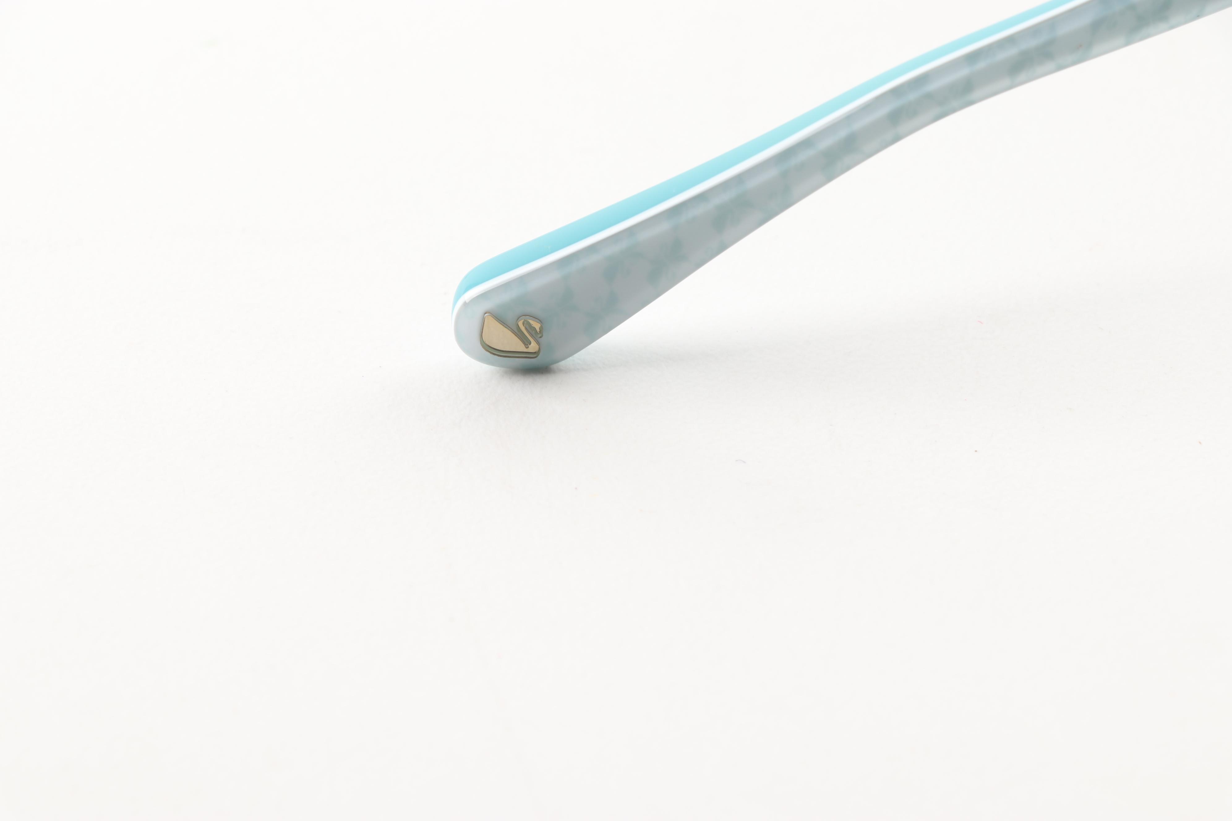 Swarovski Bridget Aqua Blue Sunglasses with Crystals, Made in Italy