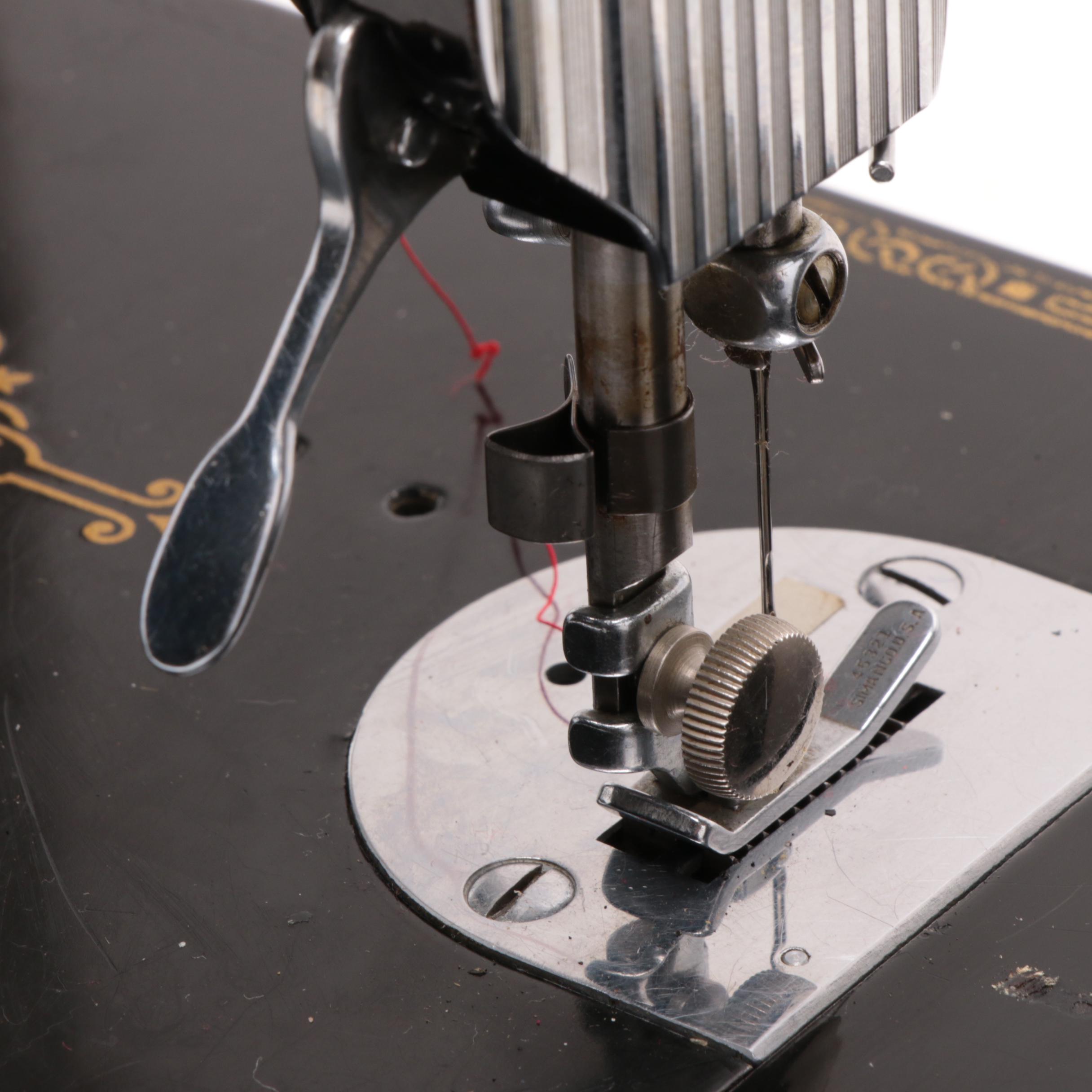 1947 Featherweight Singer Sewing Machine Model 221 with Case and Accessories