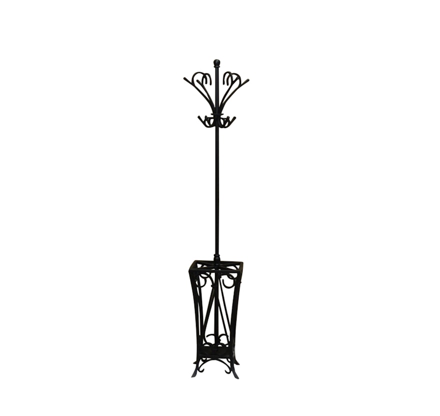 Pottery Barn Wrought Iron Coat Tree with Umbrella Stand