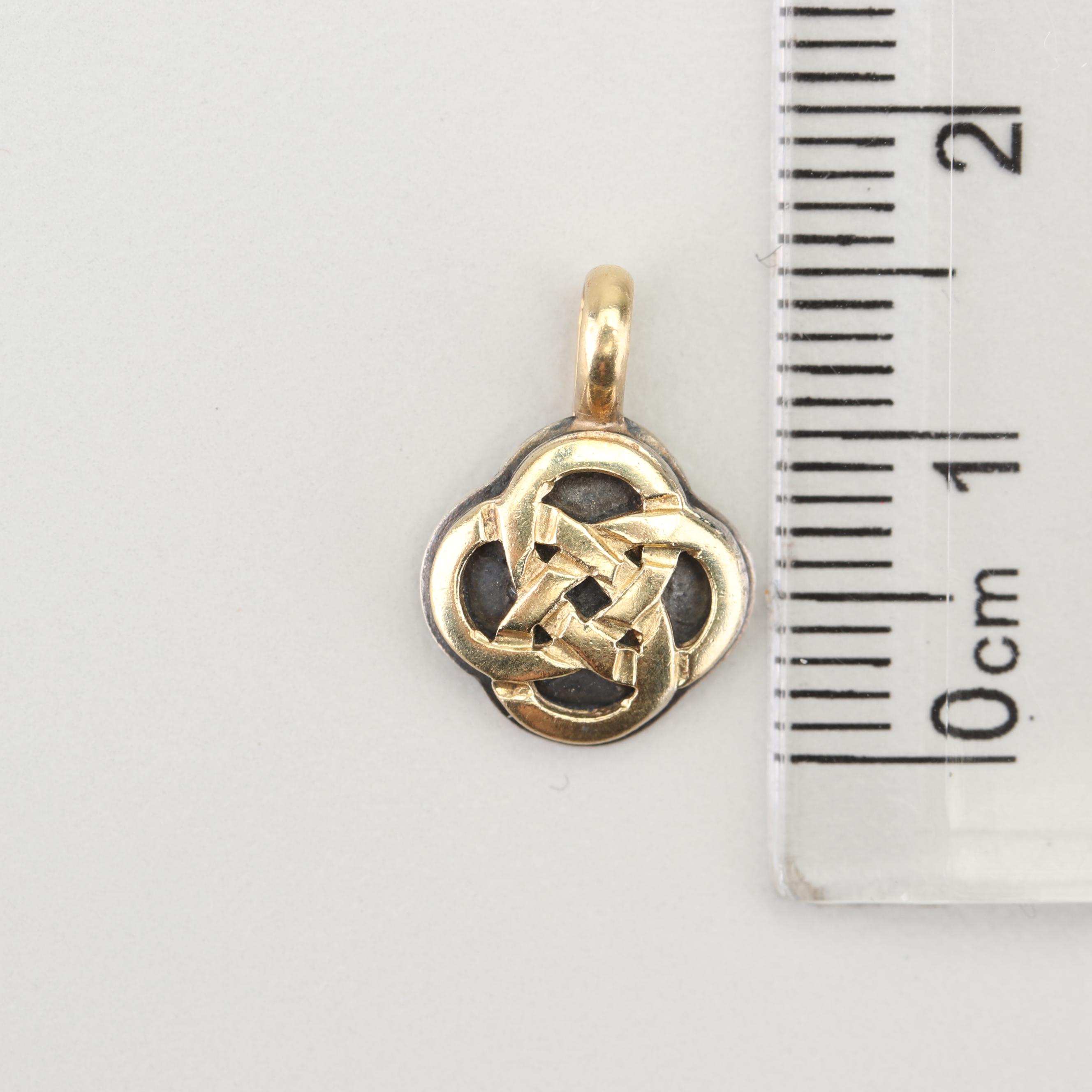 RI Sterling Silver and 18K Yellow Gold Celtic Knot Pendant