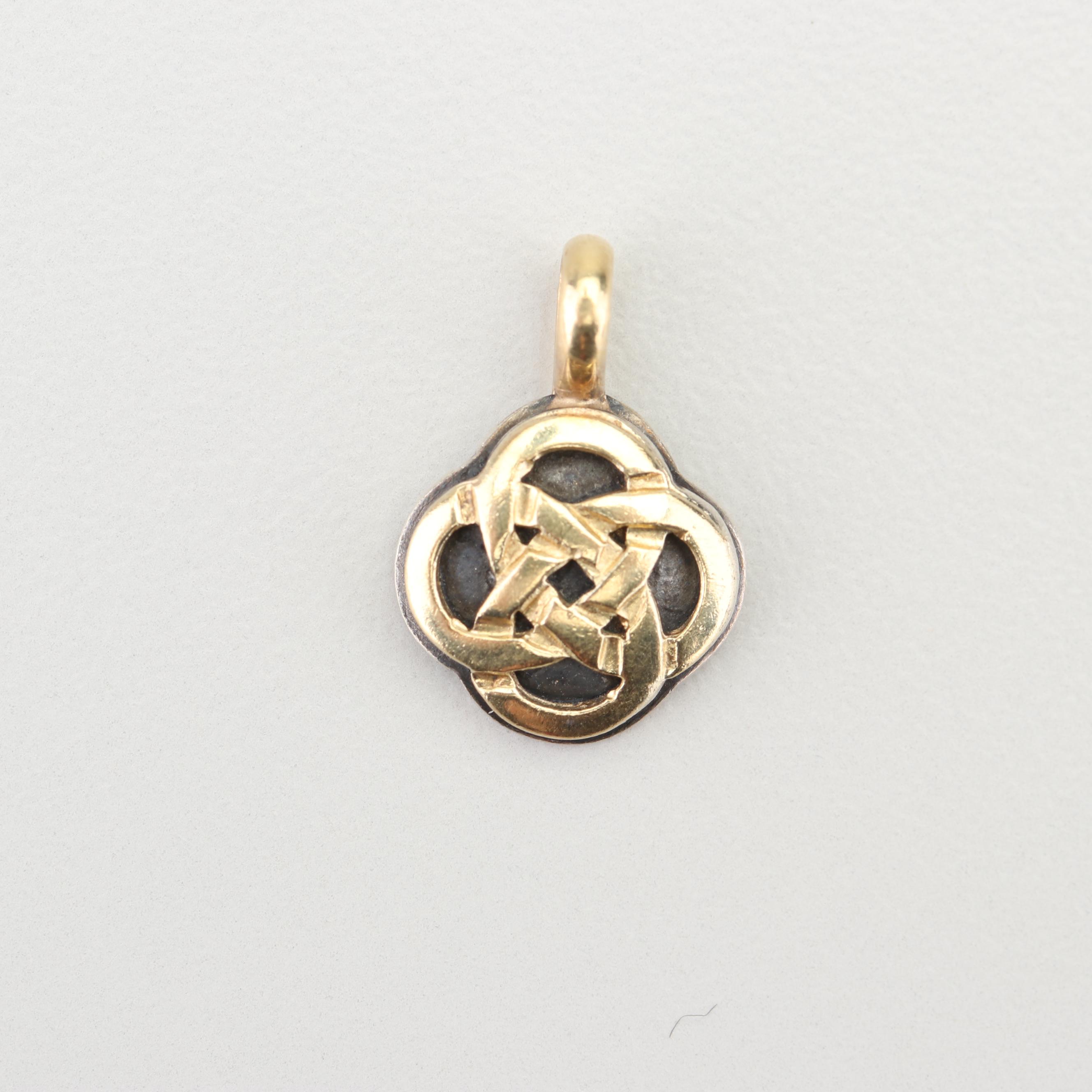 RI Sterling Silver and 18K Yellow Gold Celtic Knot Pendant