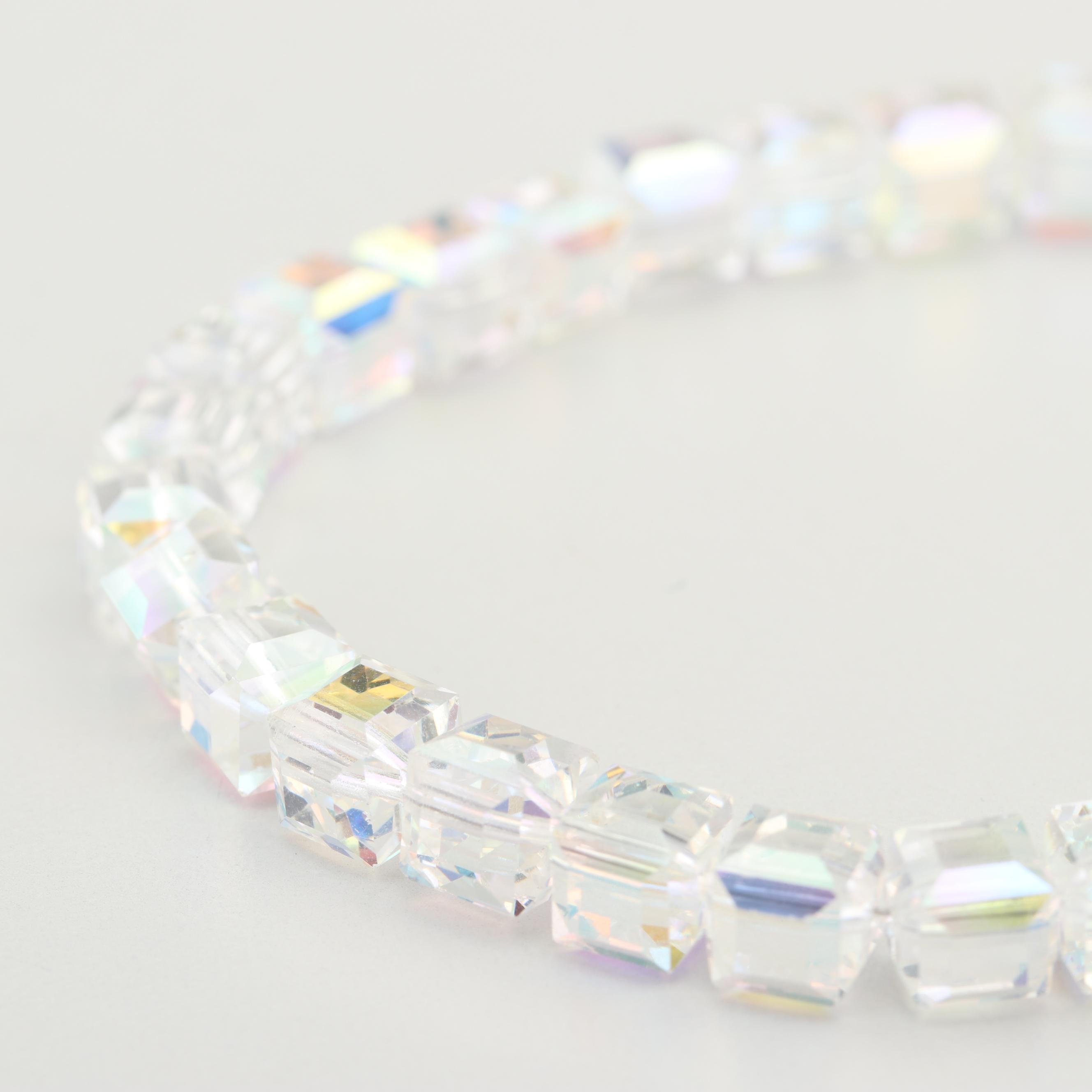 Faceted Crystal Bracelet with 14K Yellow Gold Clasp