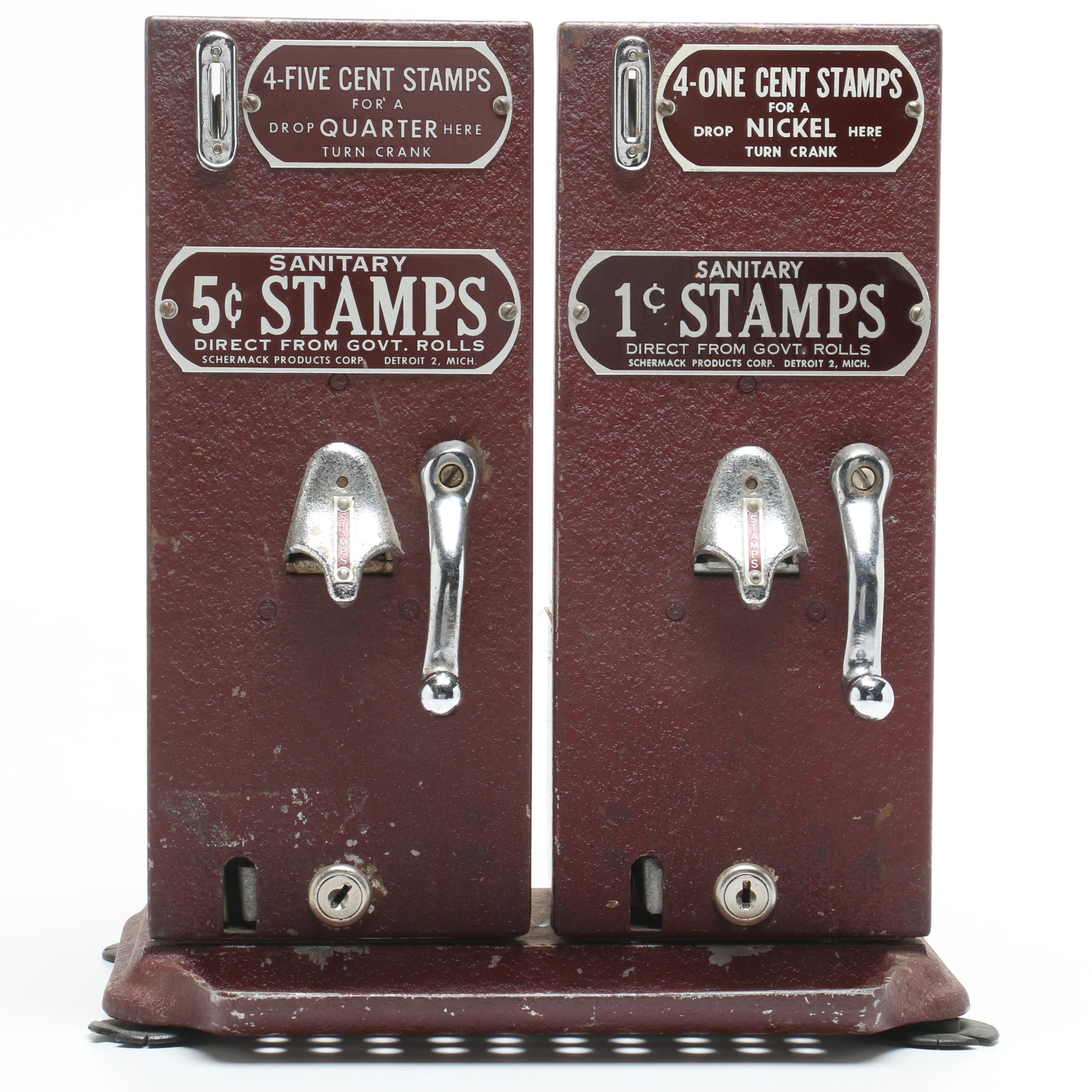 Vintage Schermack Postage Stamp Vending Machine
