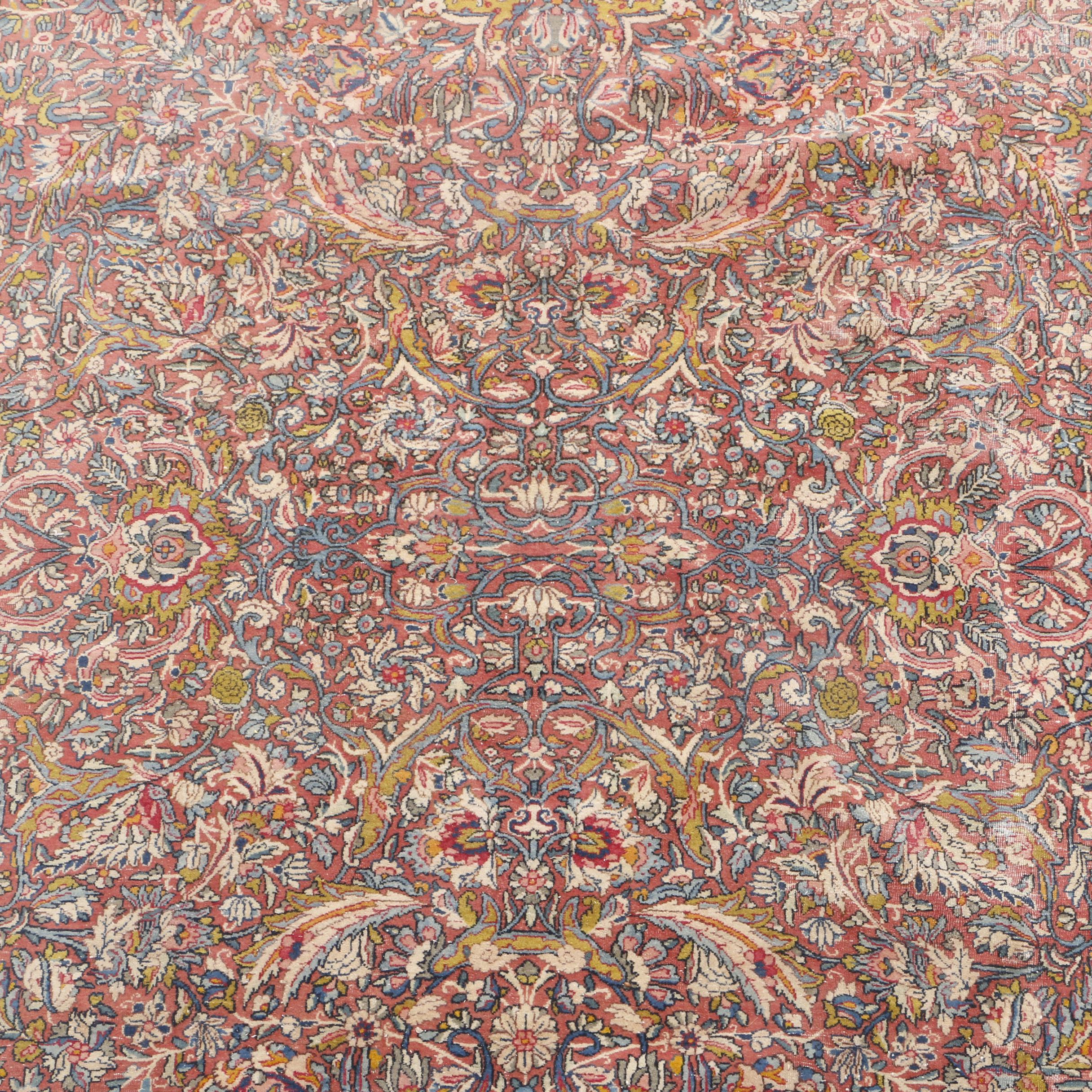 Hand-Knotted Persian Floral Room-Size Rug