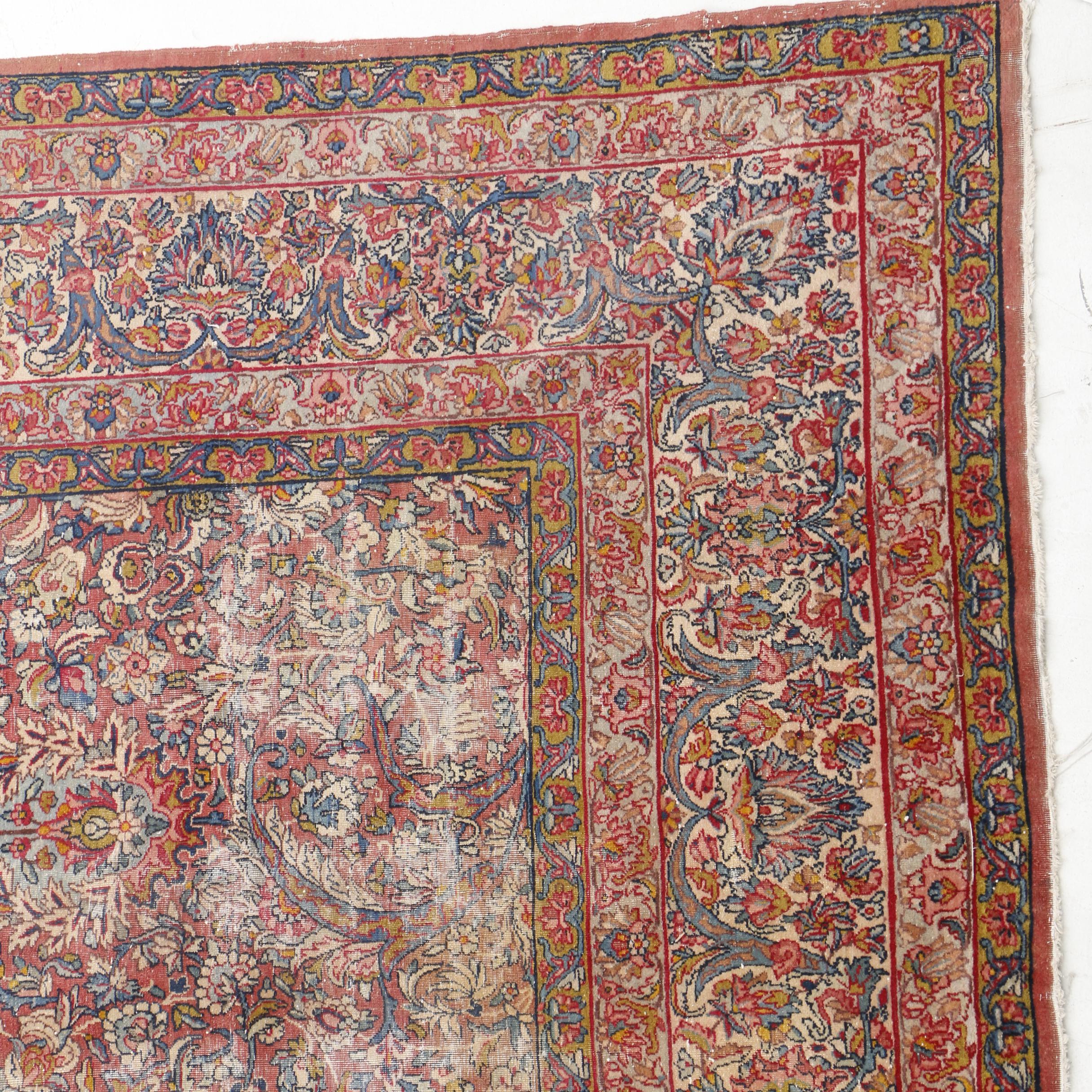 Hand-Knotted Persian Floral Room-Size Rug