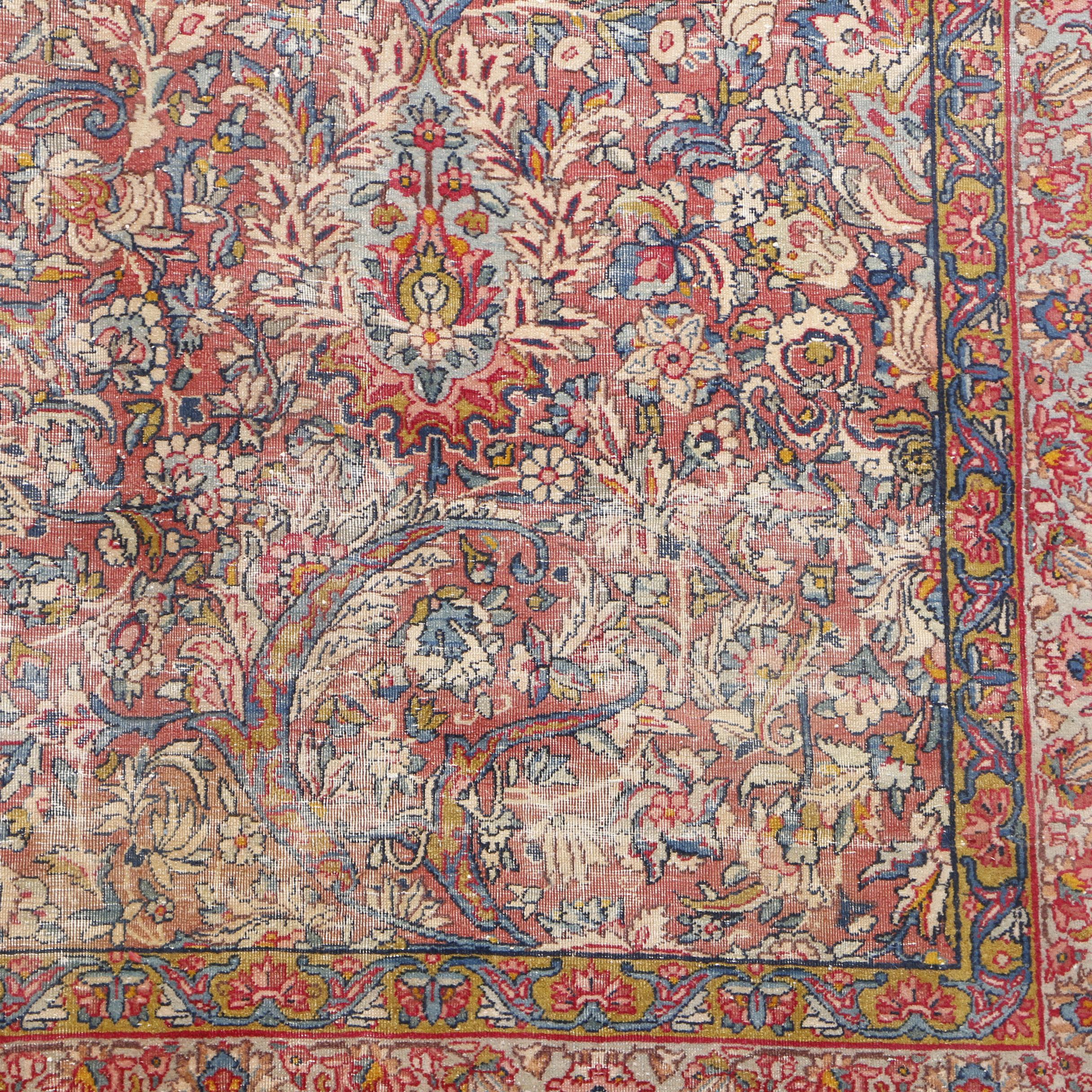 Hand-Knotted Persian Floral Room-Size Rug