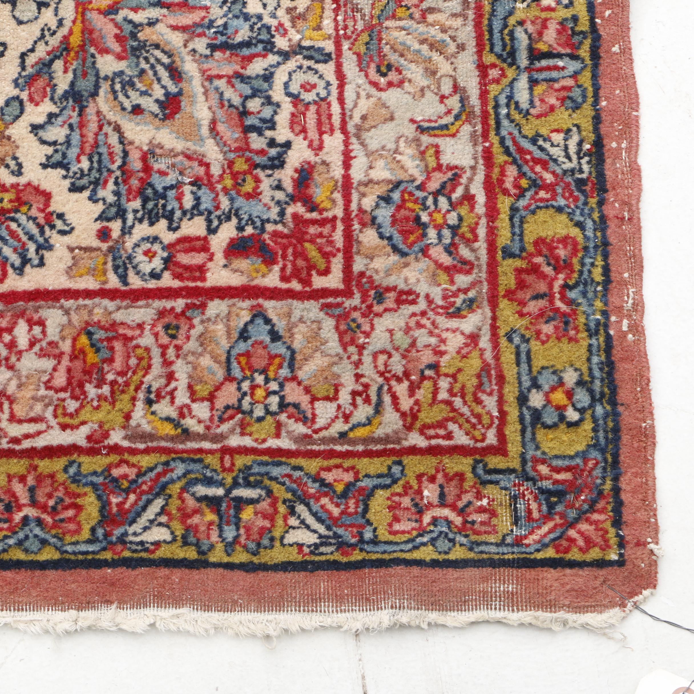 Hand-Knotted Persian Floral Room-Size Rug