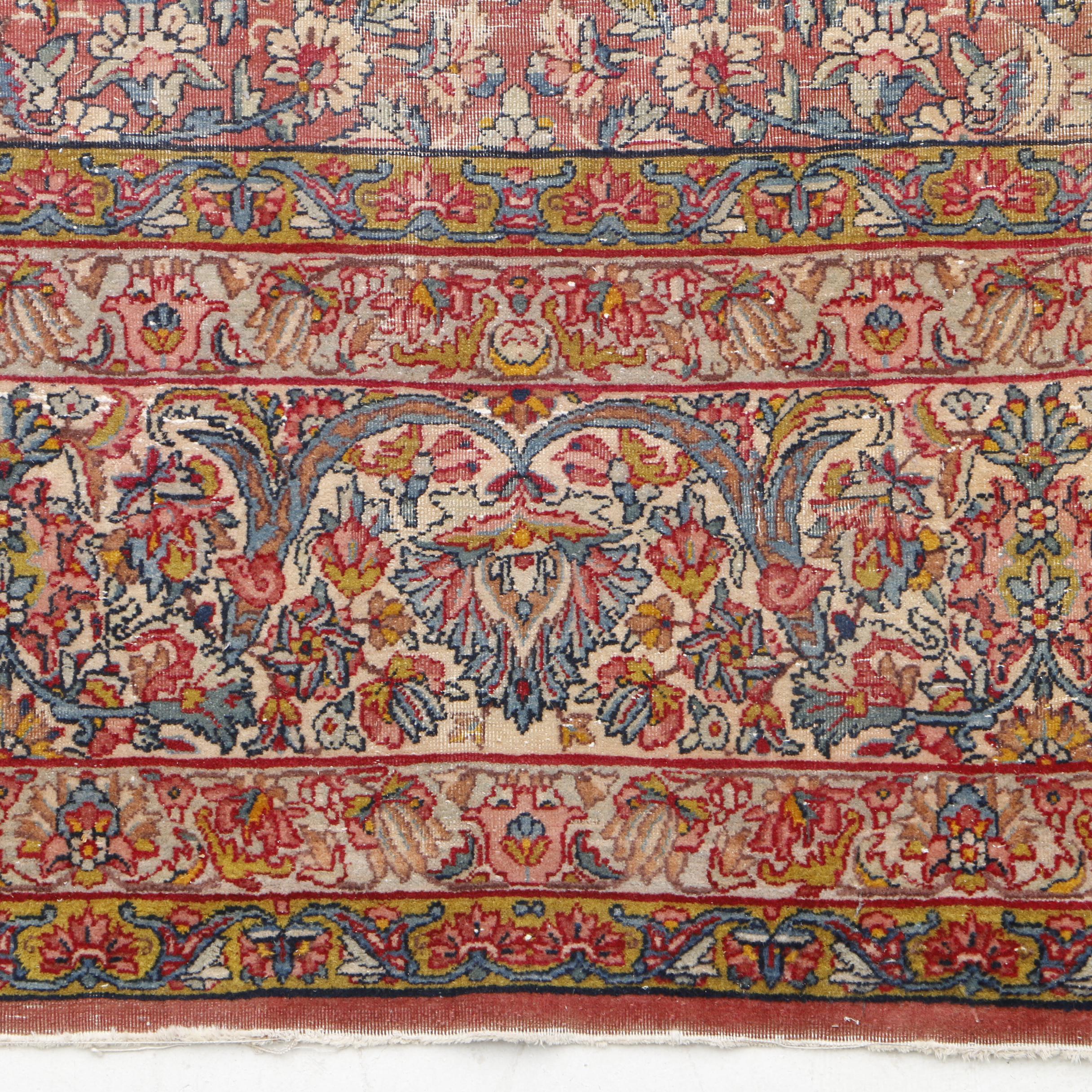 Hand-Knotted Persian Floral Room-Size Rug