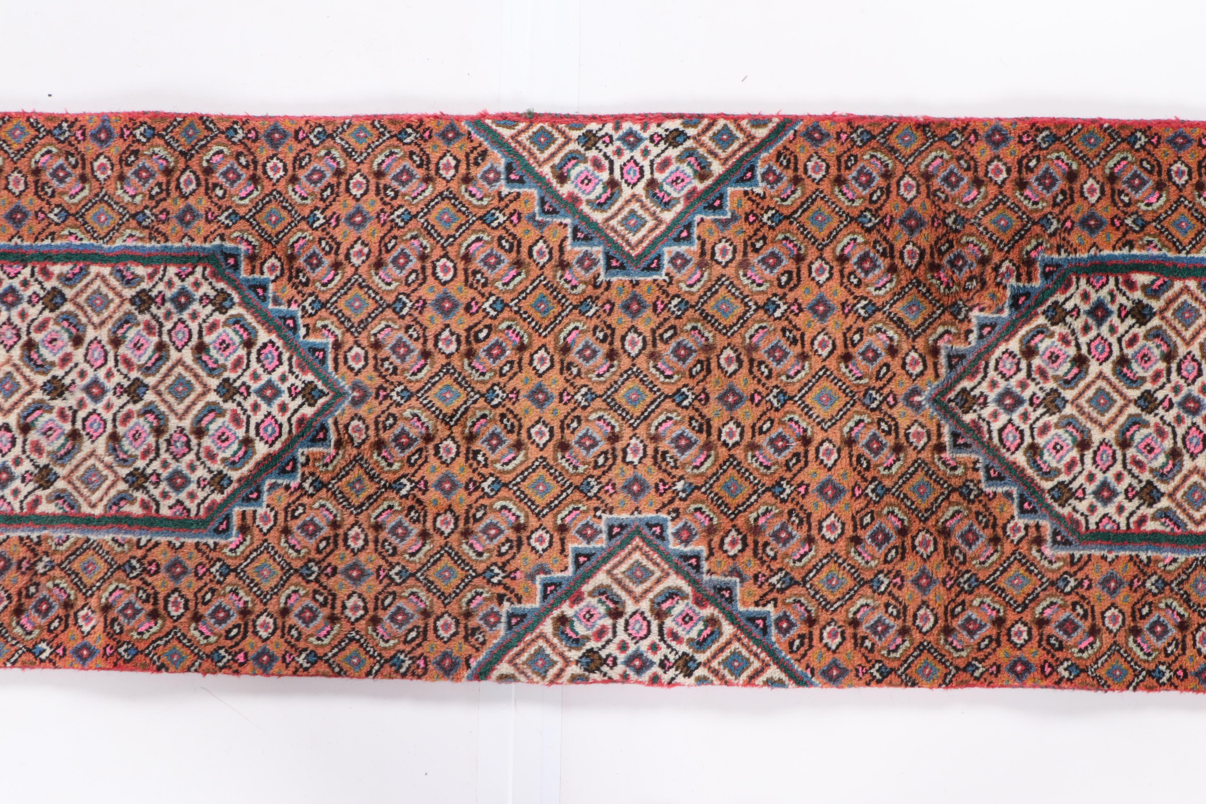 Hand-Knotted Persian Everu Wool Runner