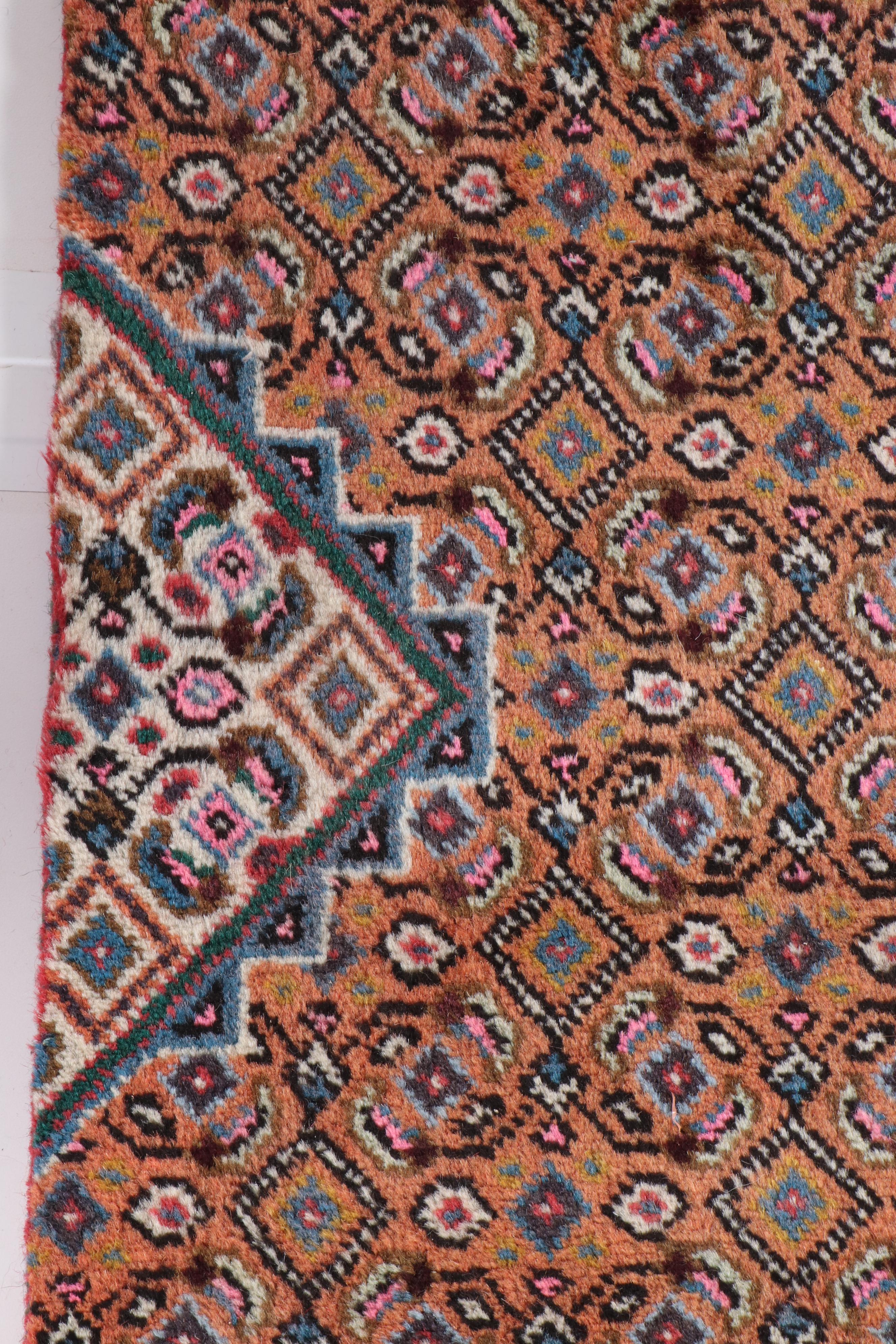 Hand-Knotted Persian Everu Wool Runner