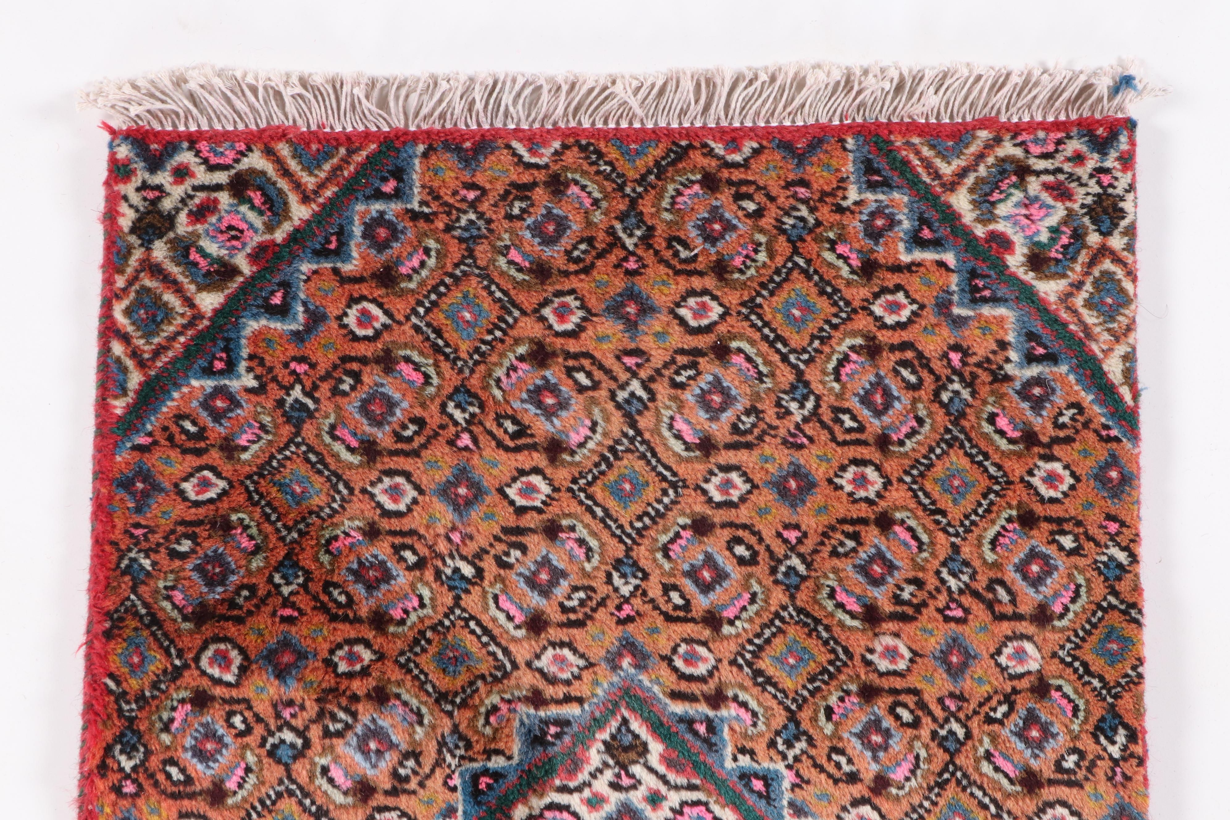 Hand-Knotted Persian Everu Wool Runner