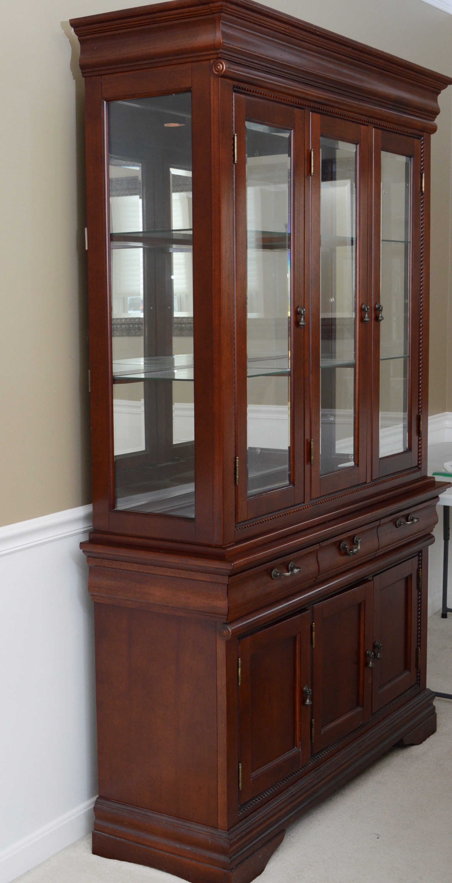 Lighted Cherry China Cabinet