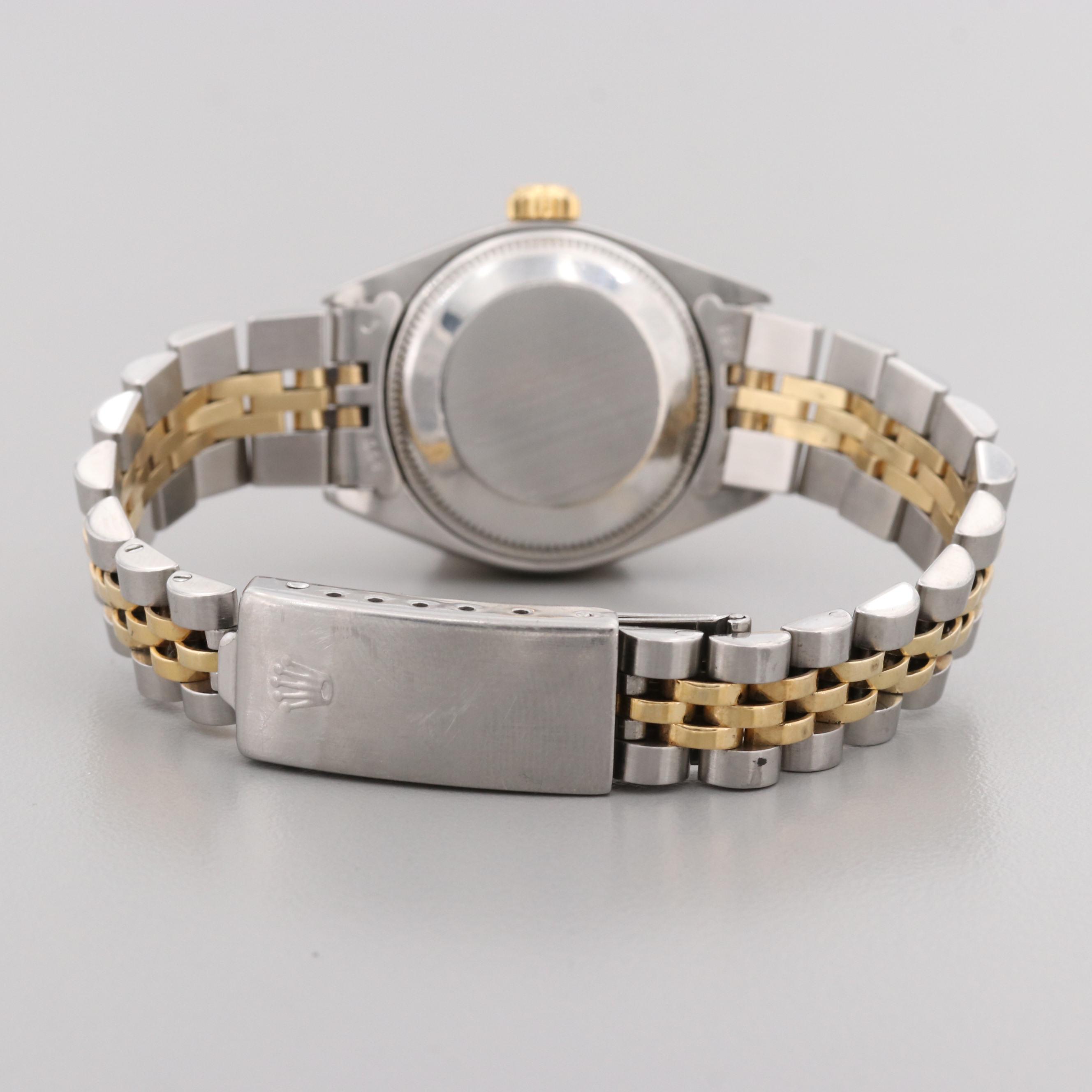 Rolex Datejust Stainless Steel and 18K Yellow Gold Watch With Diamond Dial