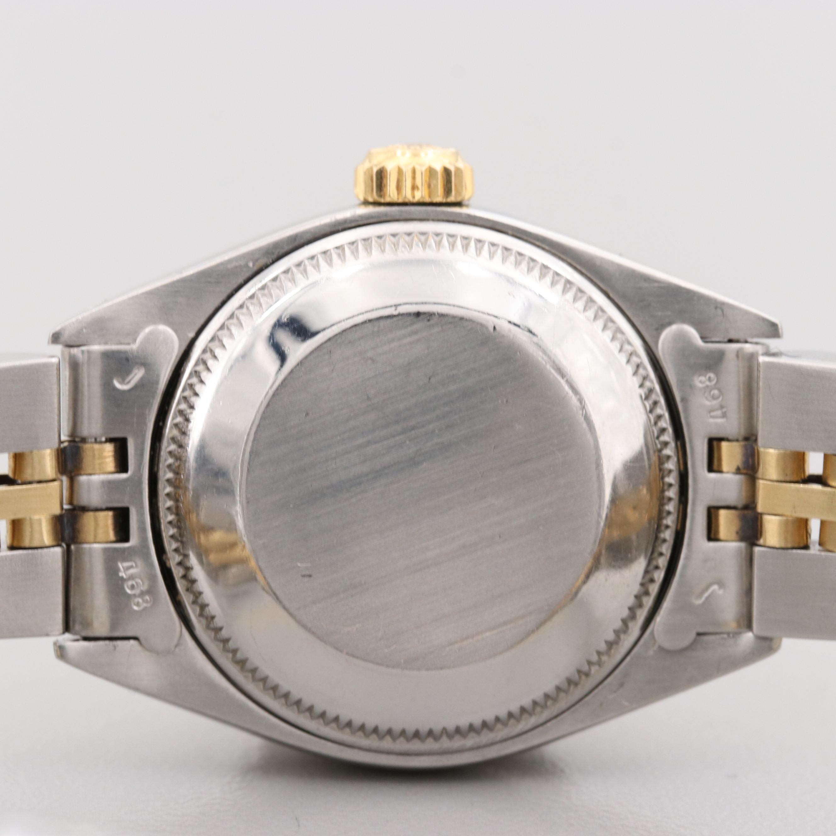 Rolex Datejust Stainless Steel and 18K Yellow Gold Watch With Diamond Dial