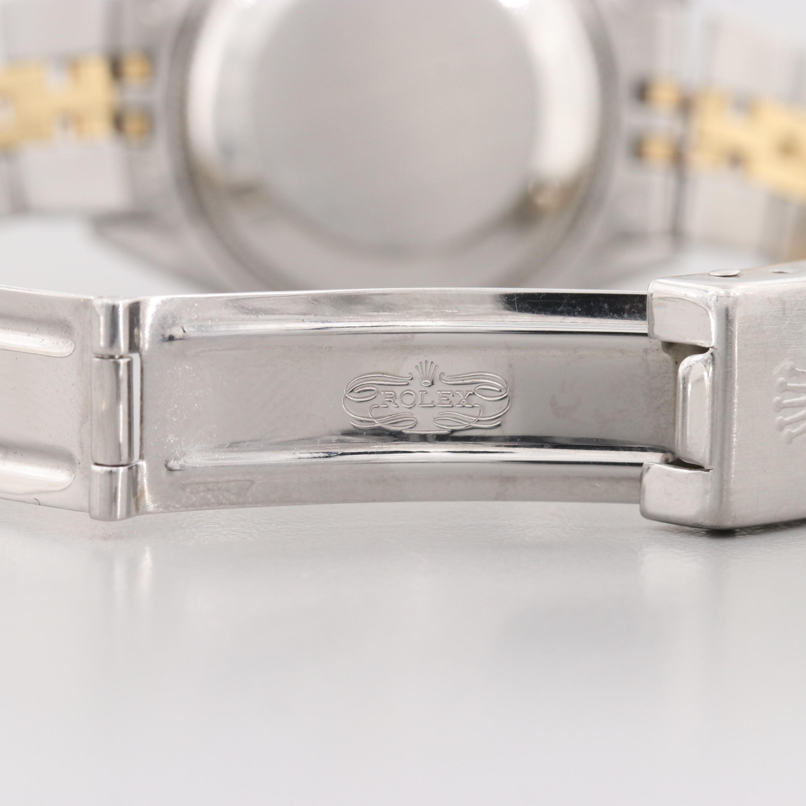 Rolex Datejust Stainless Steel and 18K Yellow Gold Watch With Diamond Dial