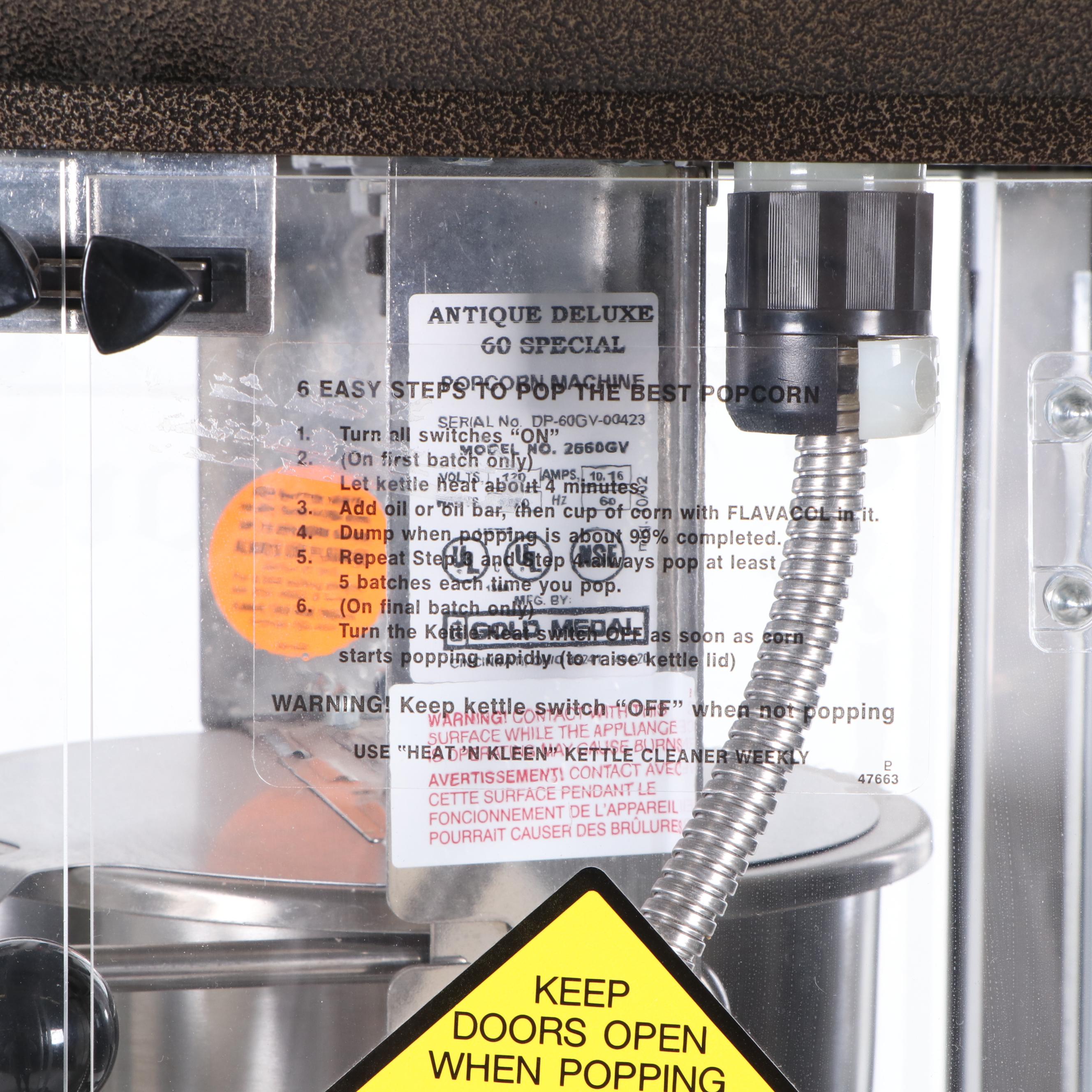 Antique Deluxe 60 Special Popcorn Machine