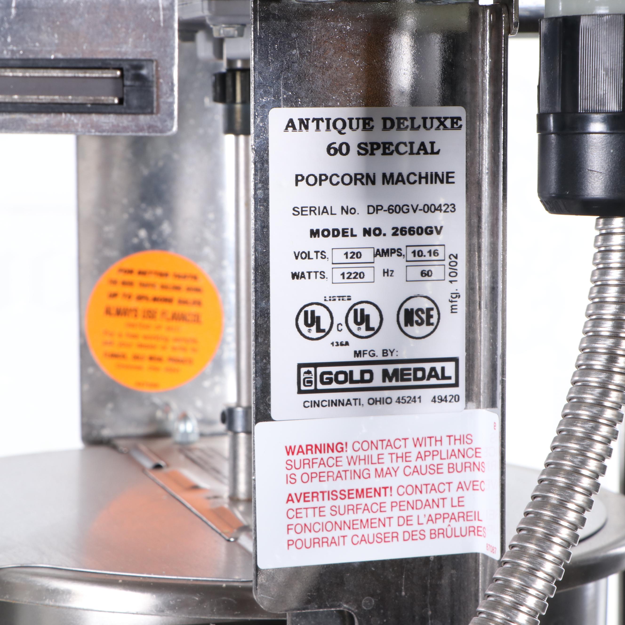 Antique Deluxe 60 Special Popcorn Machine