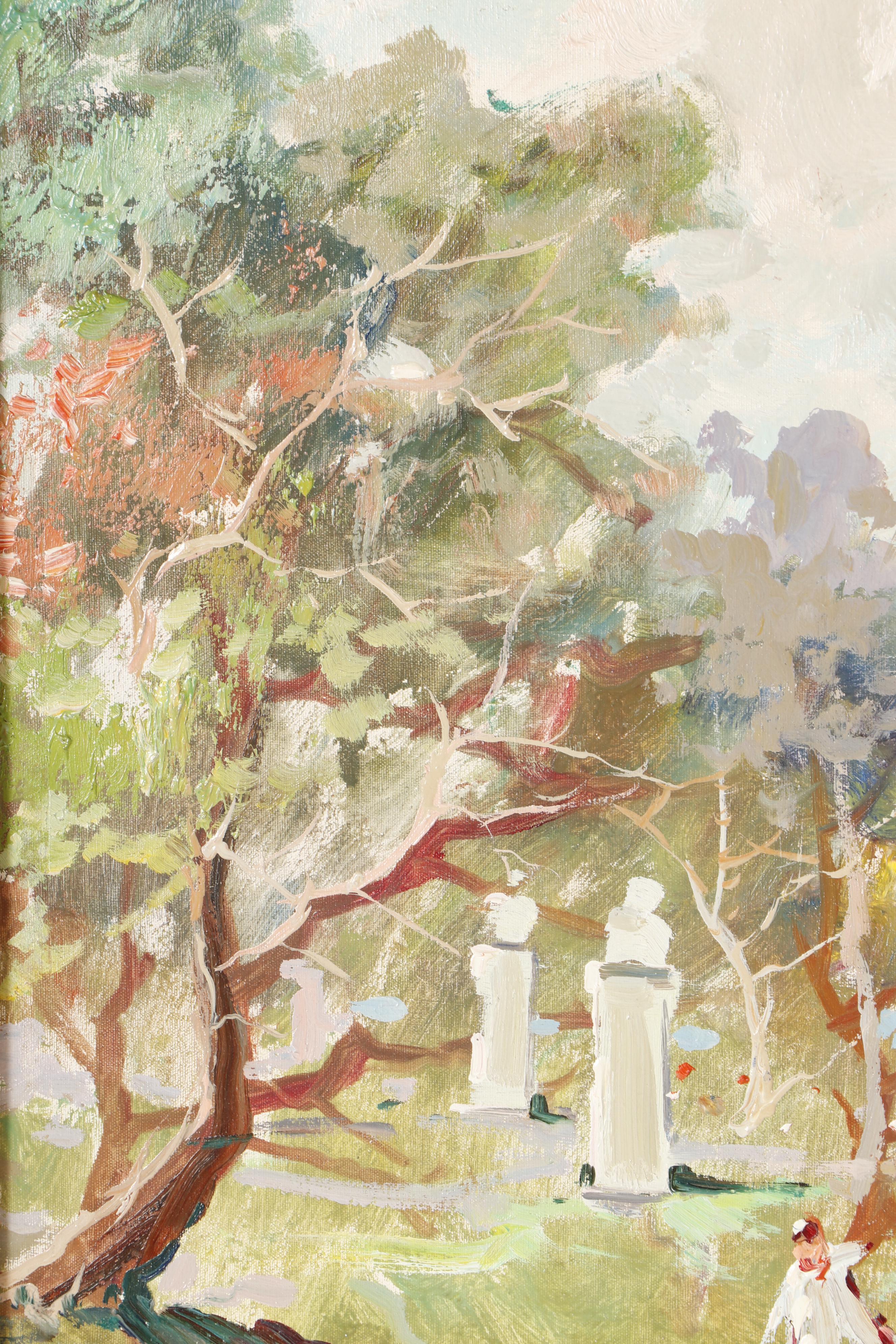 Sansini VIllage Scene Oil Painting