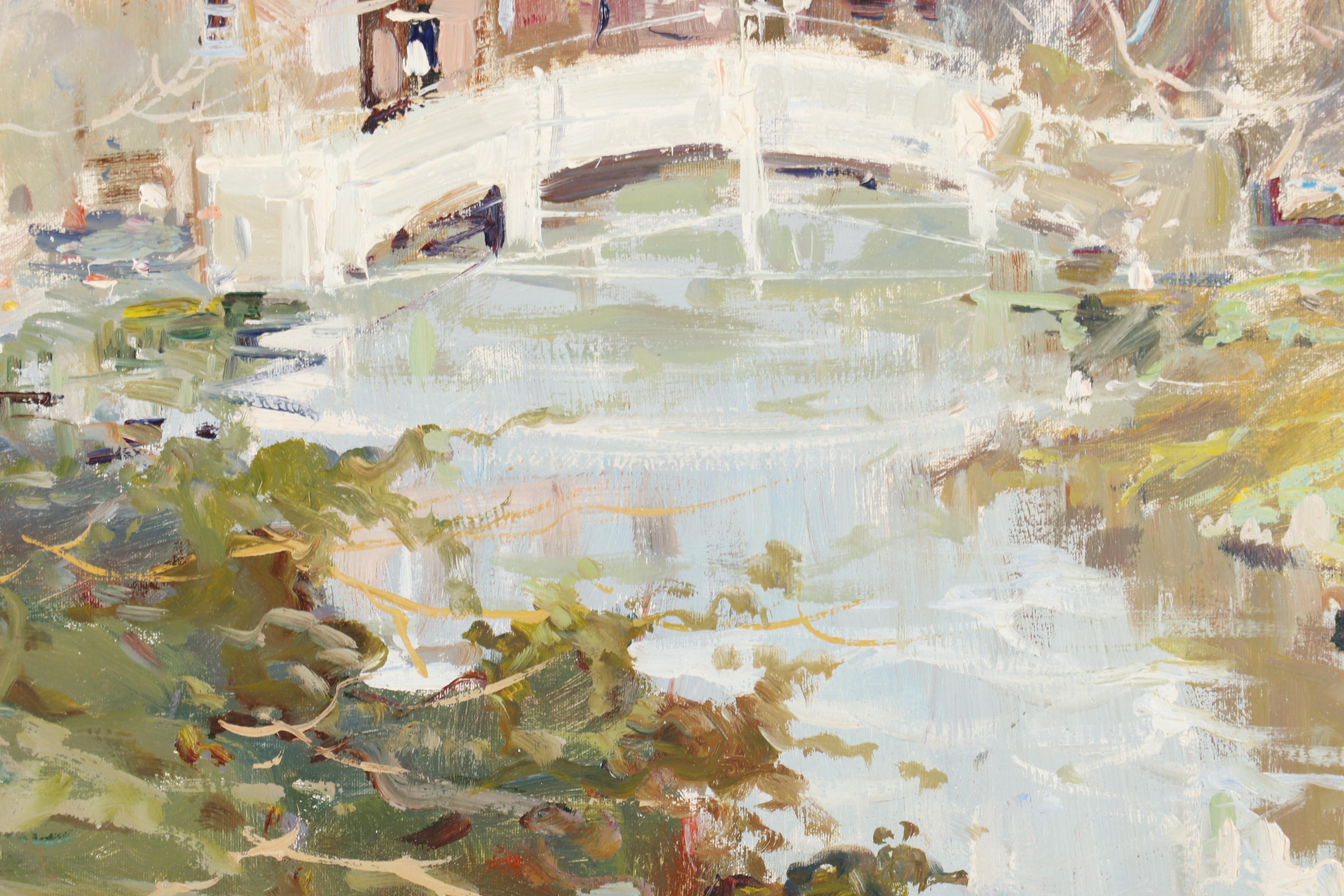 Sansini VIllage Scene Oil Painting