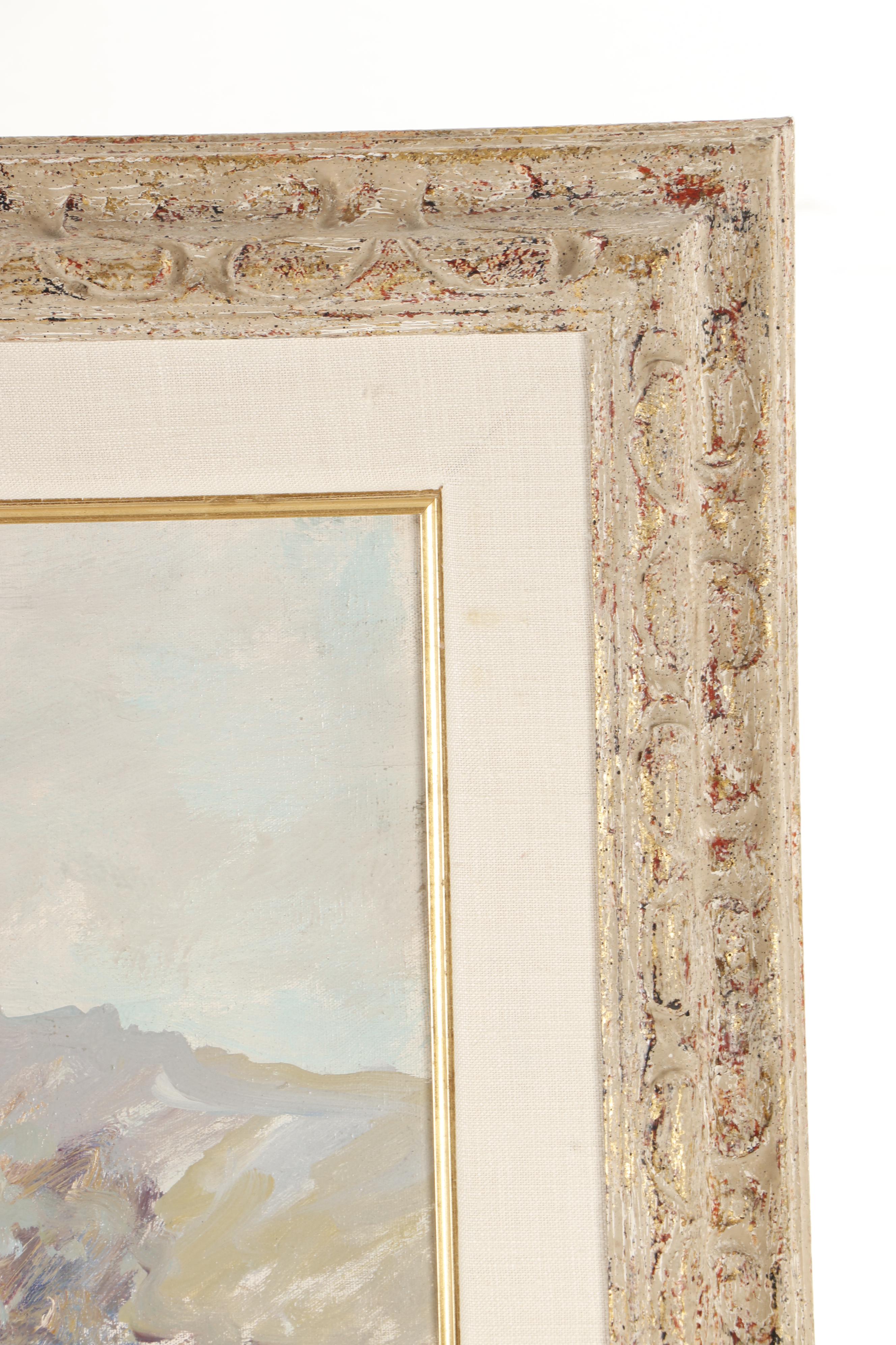 Sansini VIllage Scene Oil Painting