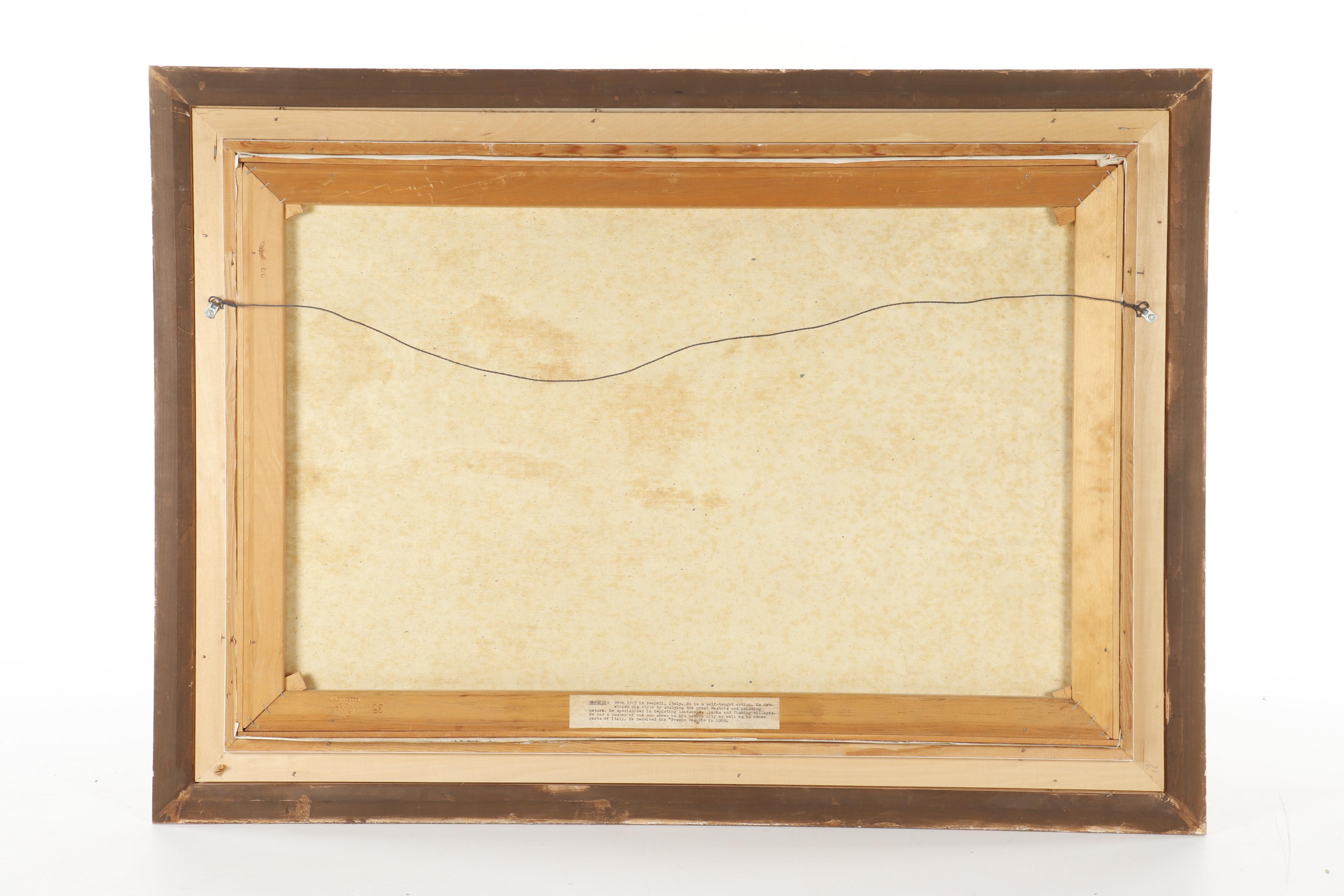 Sansini VIllage Scene Oil Painting