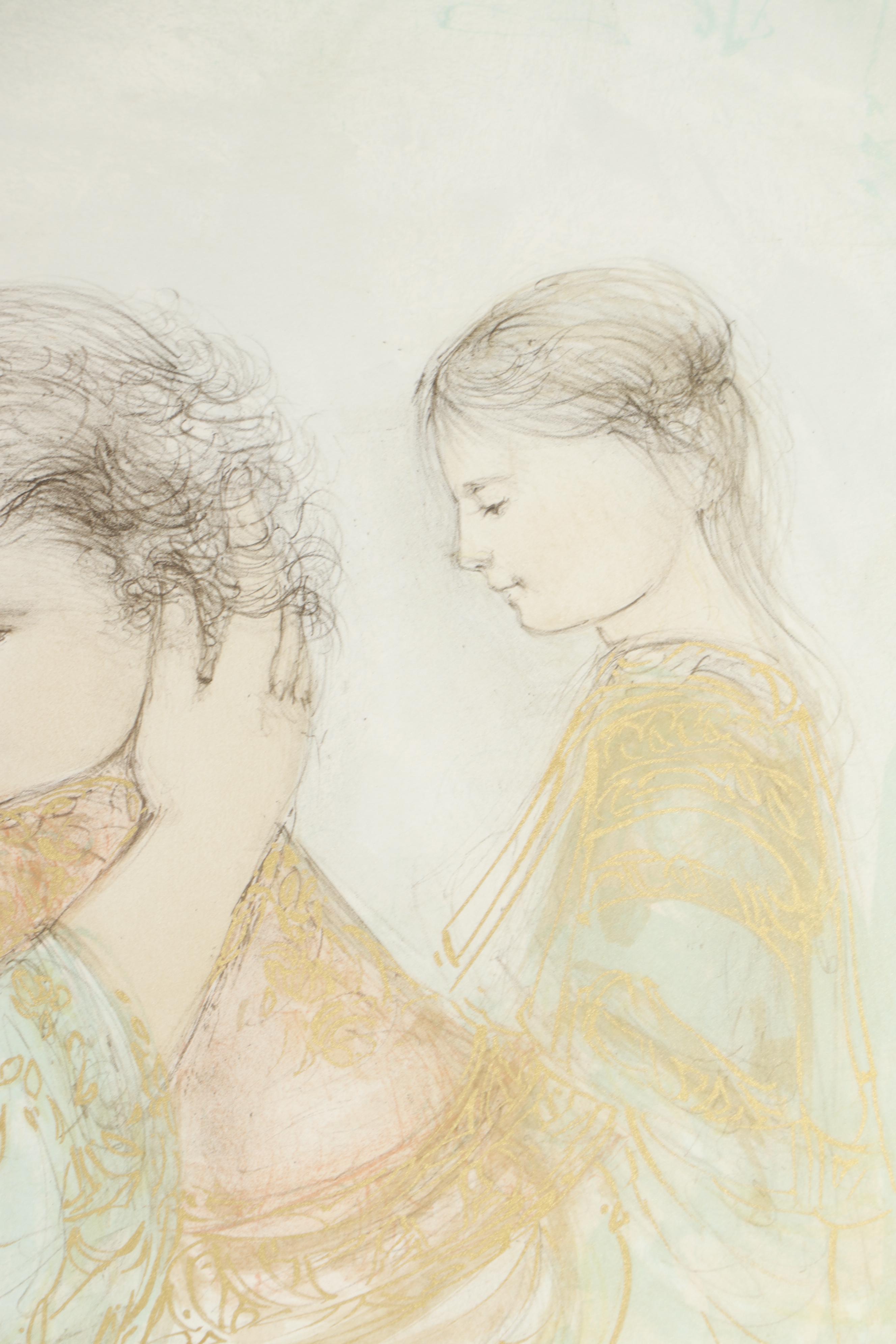 Edna Hibel Color Lithograph "Serenity"